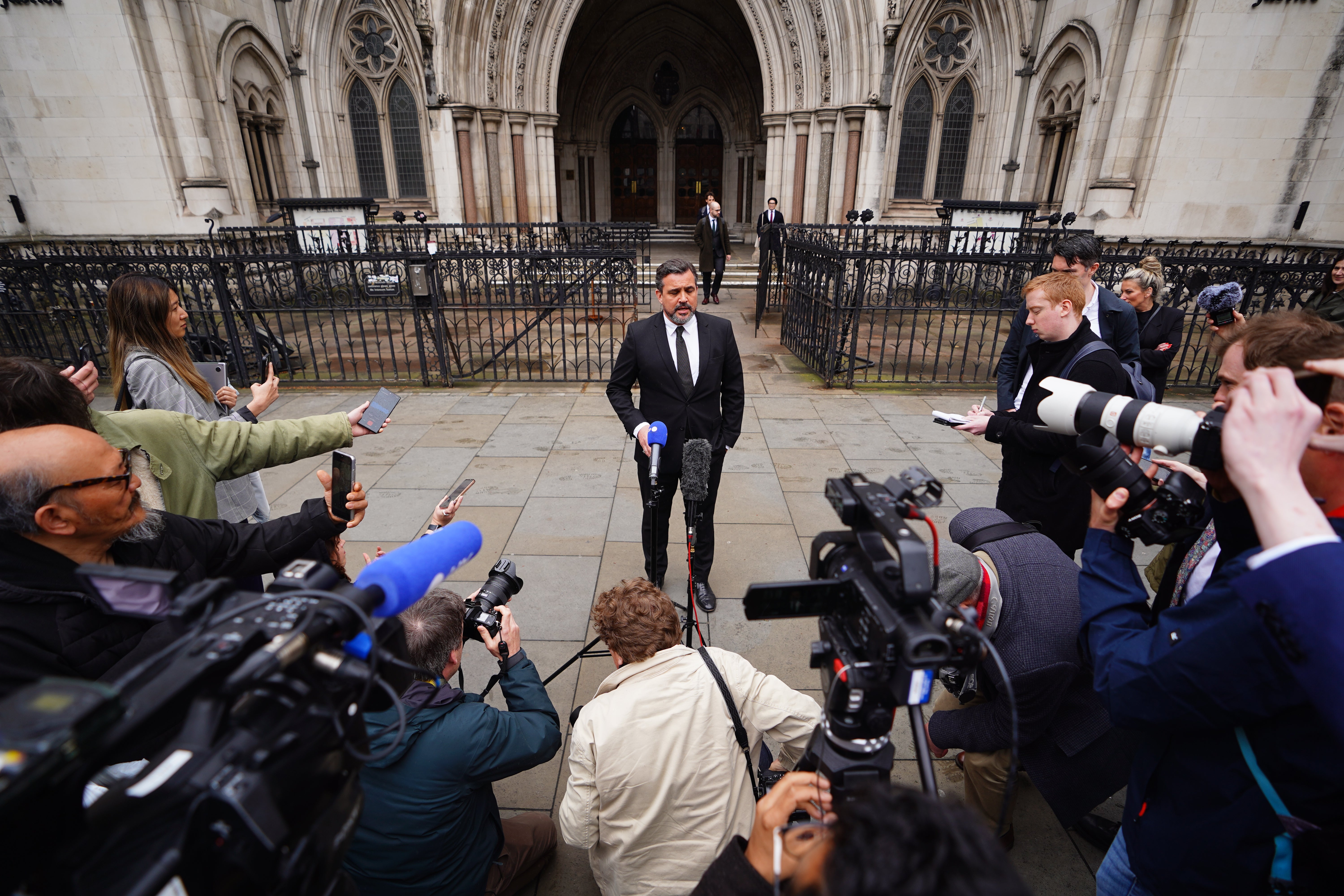 Scenes outside the High Court on Tuesday