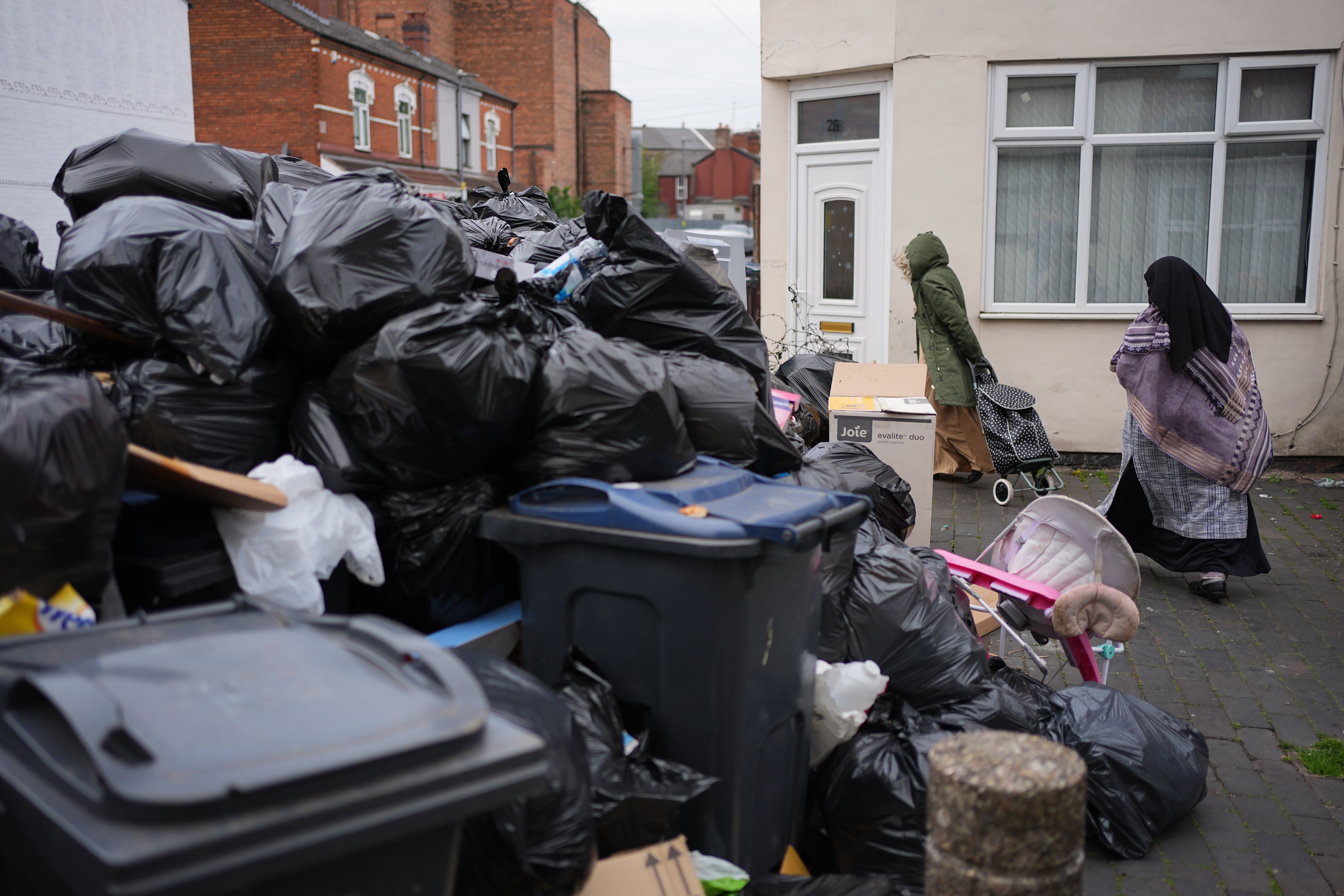Local residents facing mounting piles of rubbish after more than a month of industrial action
