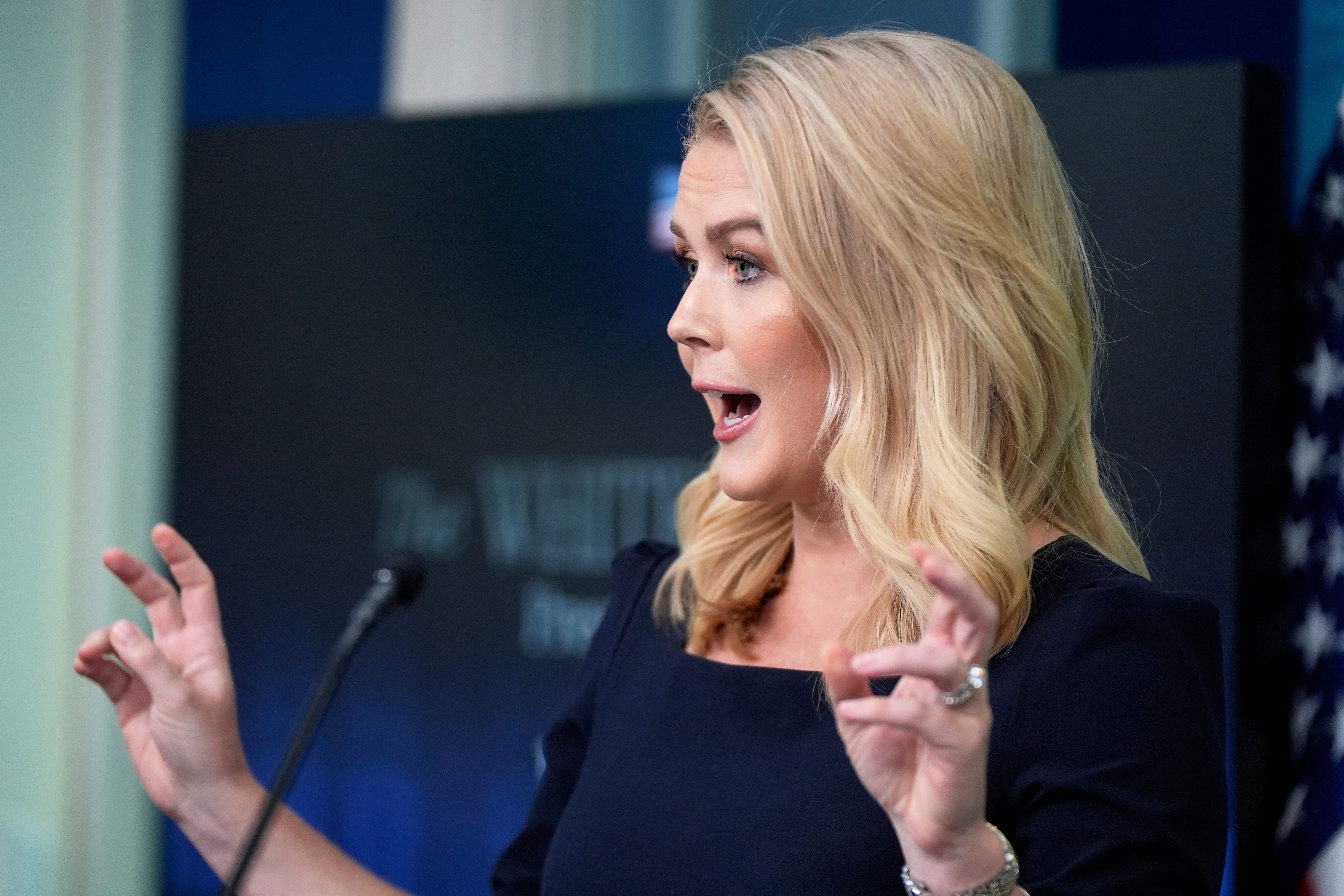 Throughout a Wednesday briefing, press secretary Karoline Leavitt bashed the mainstream media and Democrats for describing Abrego Garcia as a ‘Maryland father’ while repeating the administration’s largely unsupported claim that he is an ‘MS-13 gang member and foreign terrorist.’