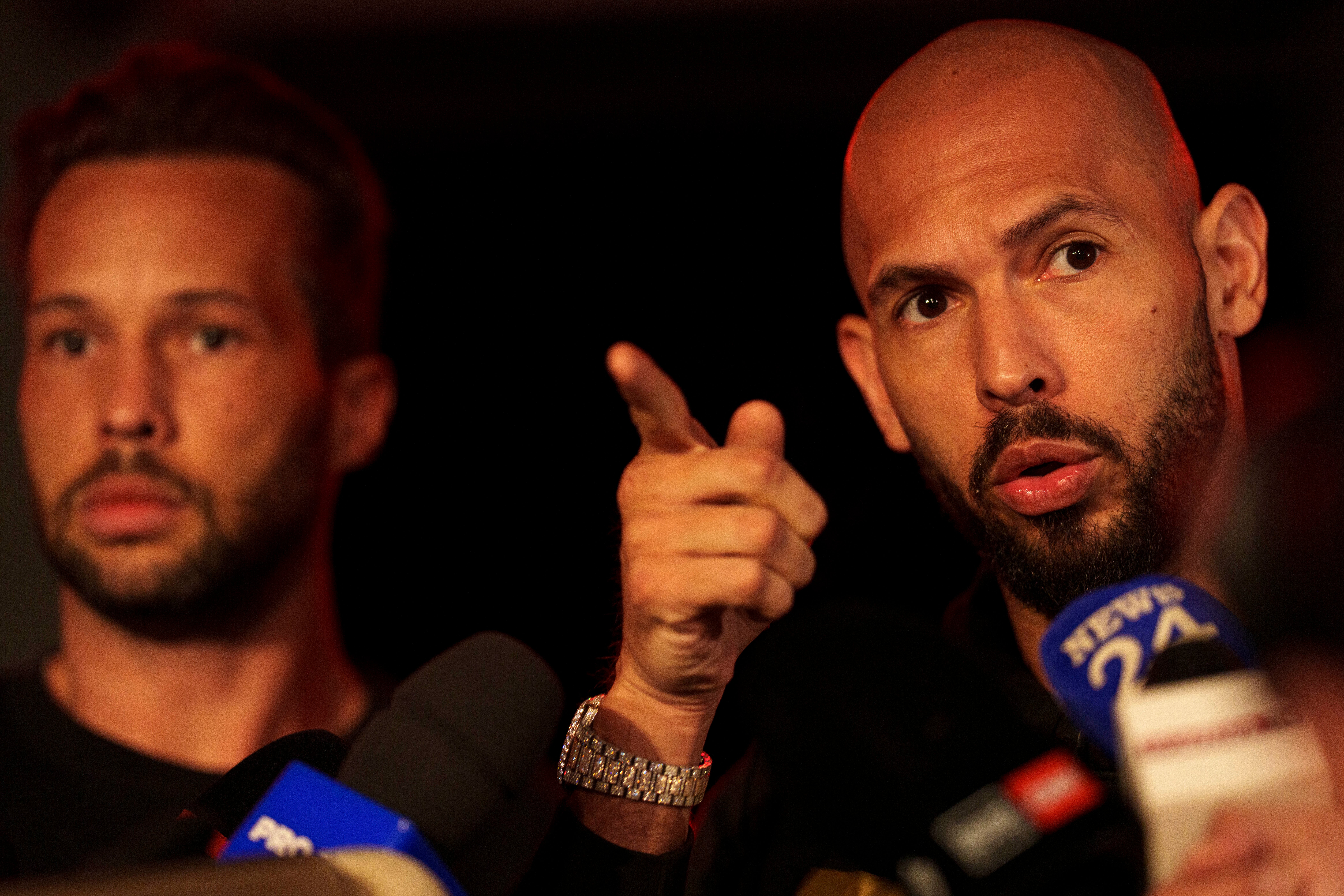 Andrew Tate, right, and his brother Tristan