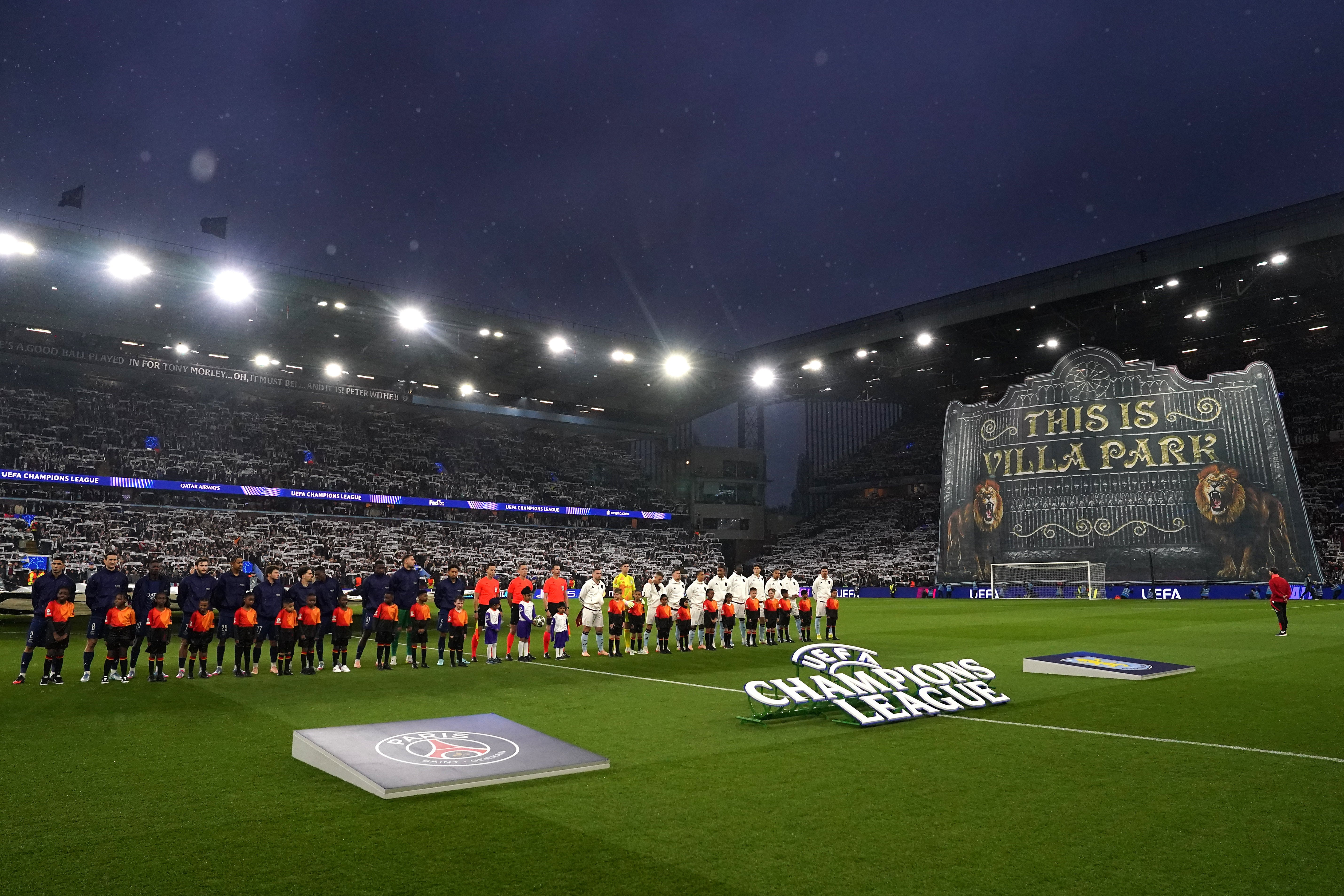 The Europa League anthem was played instead of the Champions League theme at Villa Park