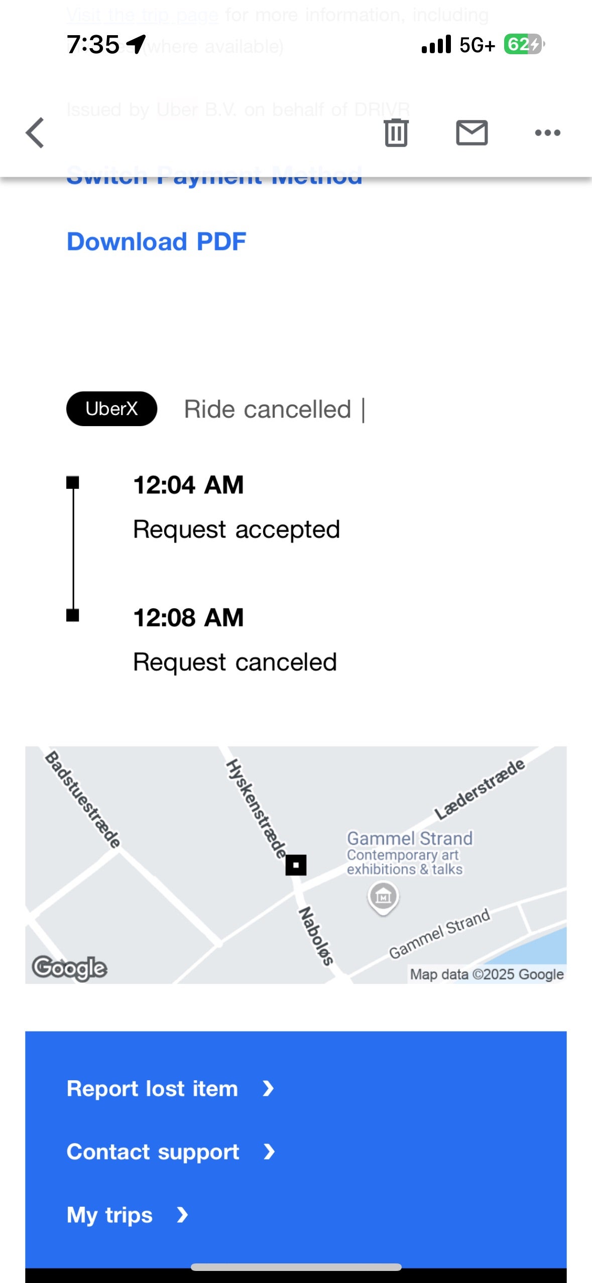 Receipts shared by Ray's family representative confirm that Ray paid for the ride on the night of March 31