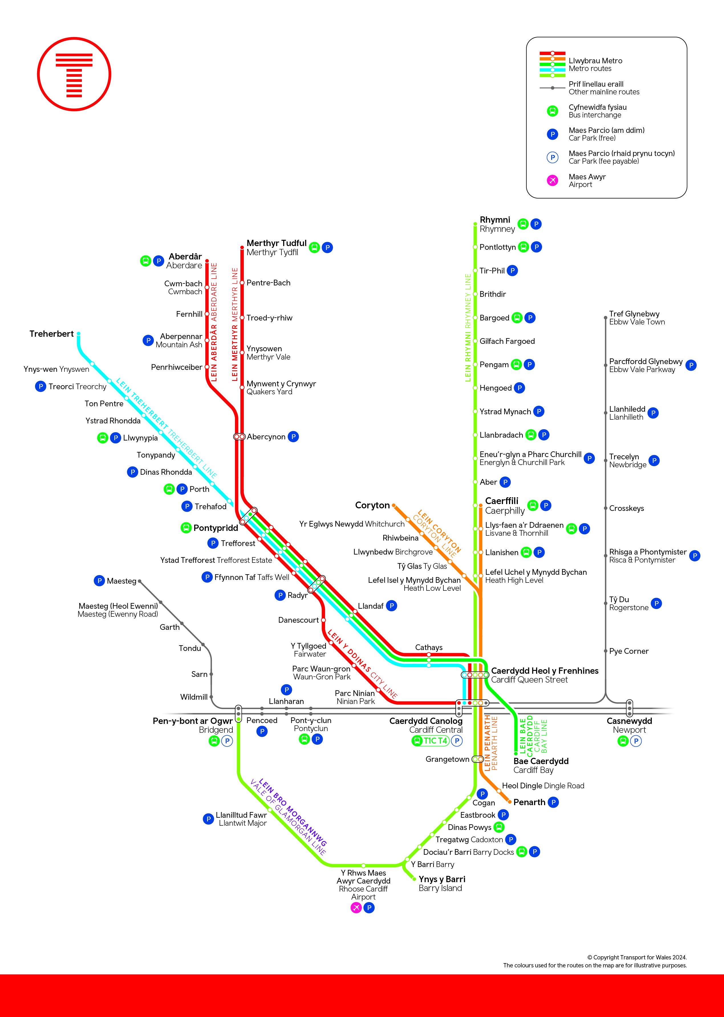 Six ‘core’ lines will connect with Cardiff