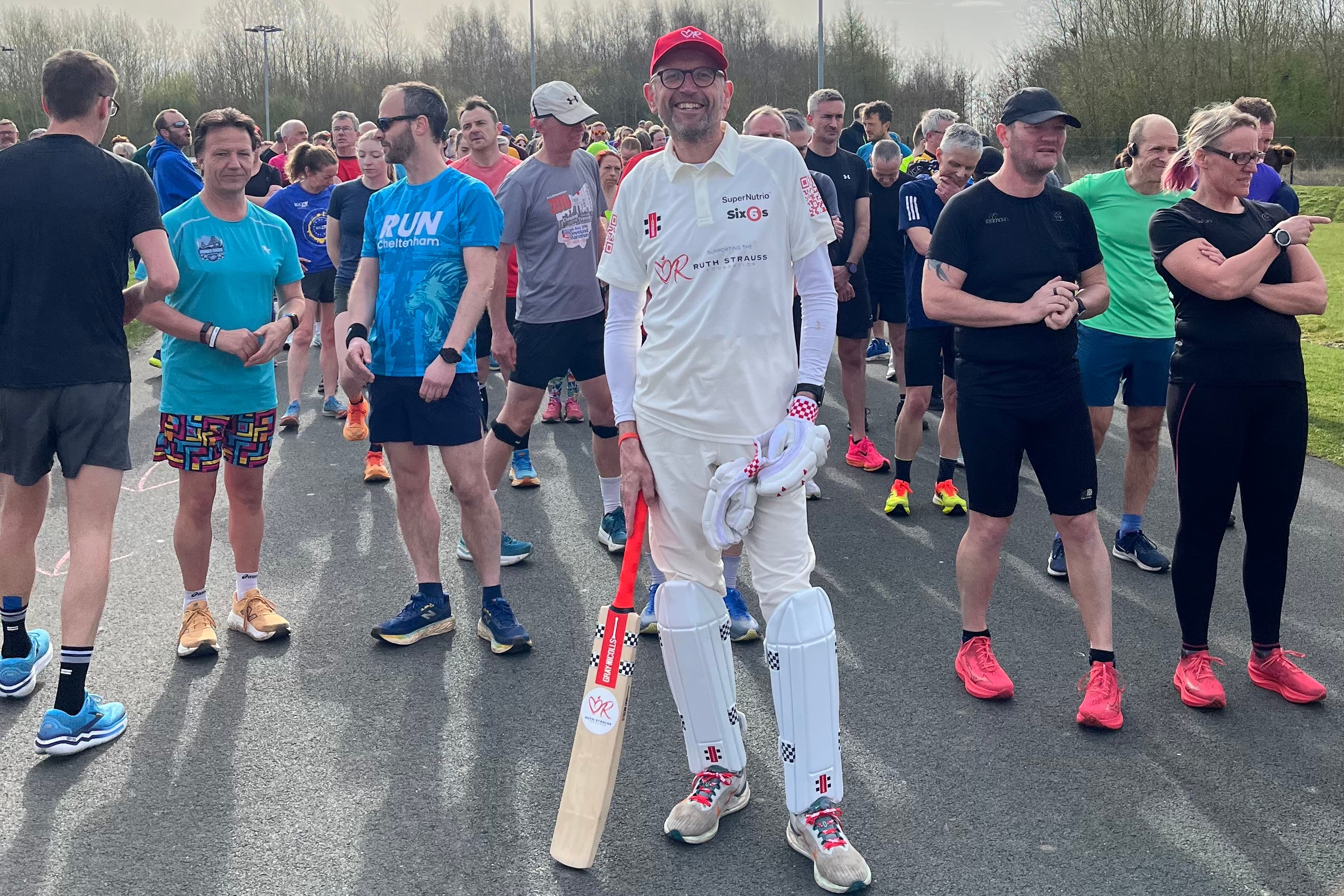 Rich Williman is donning cricket gear to run six distance events over six months (Rich Williman/PA)