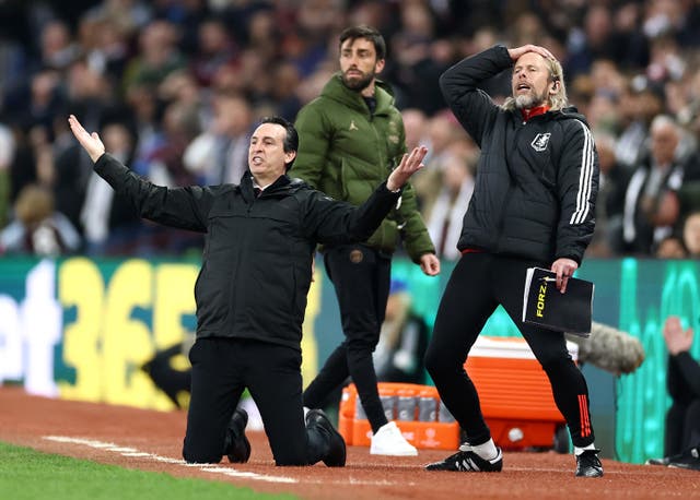 <p>Aston Villa manager Unai Emery was typically expressive during the rollercoaster clash with PSG</p>
