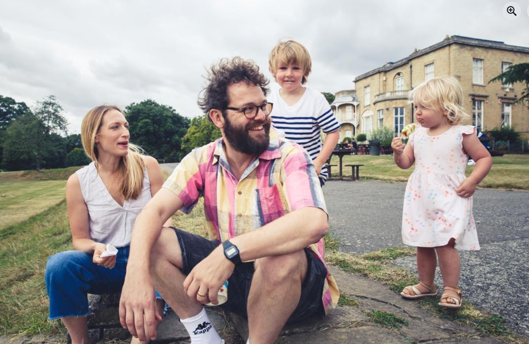 Josh Burt with his wife, Hannah, and their two children