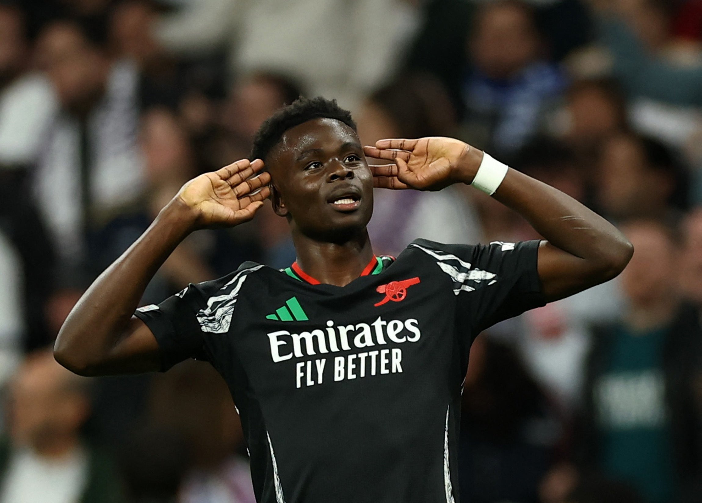 Saka’s return to fitness coincided with Arsenal’s epic Champions League quarter-final against Real Madrid