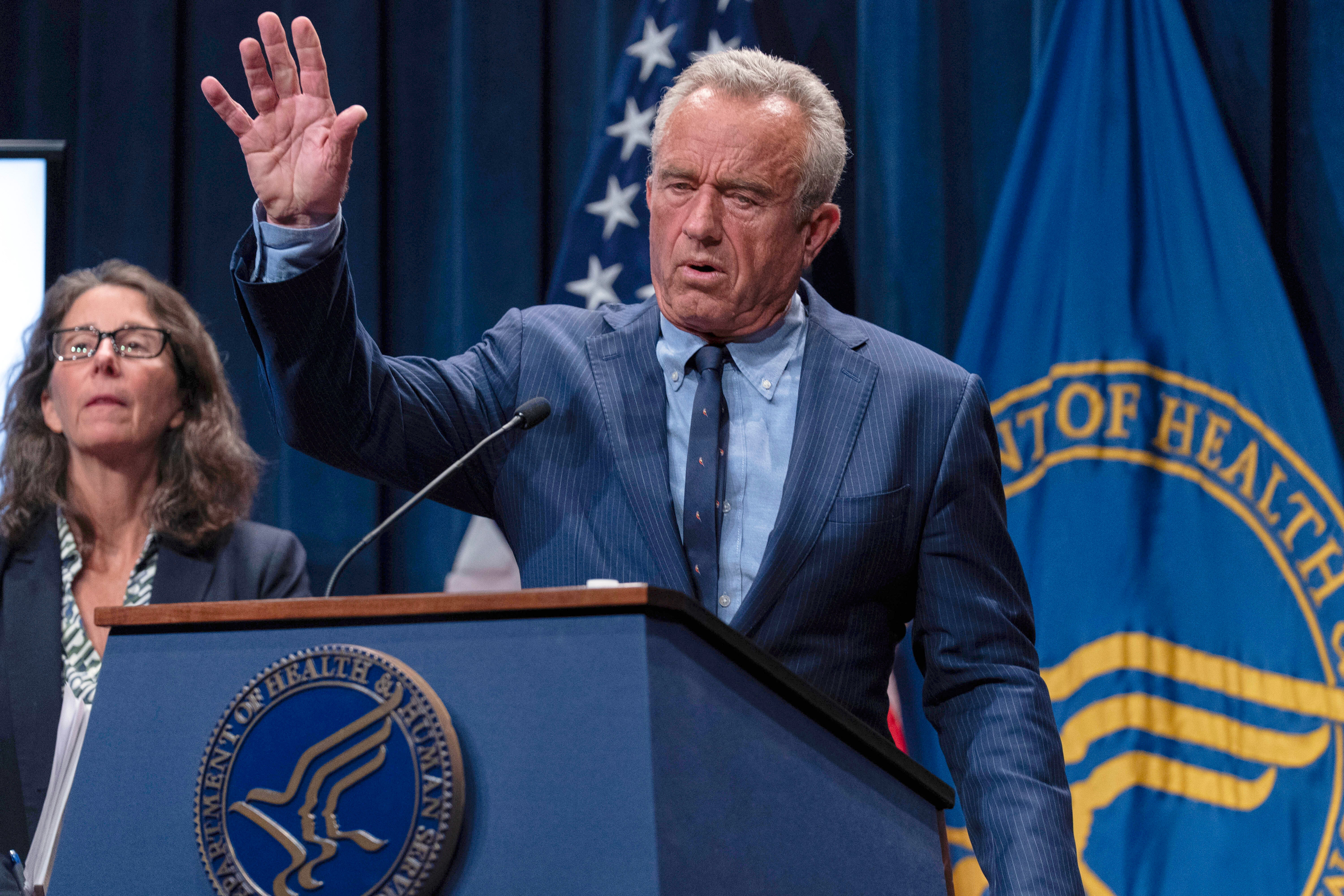 Health and Human Services Secretary Robert F Kennedy Jr speaking in Washington on Wednesday