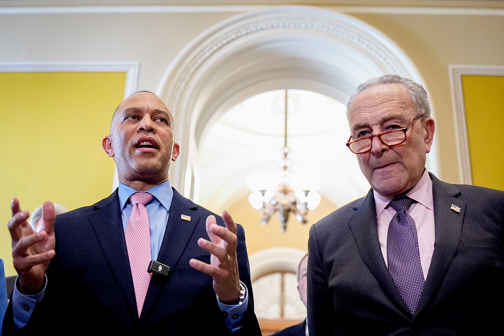 Hakeem Jeffries, left, and Chuck Schumer have rediscovered their unity amid the Trump administration's defiance of federal courts over the Kilmar Abrego Garcia case