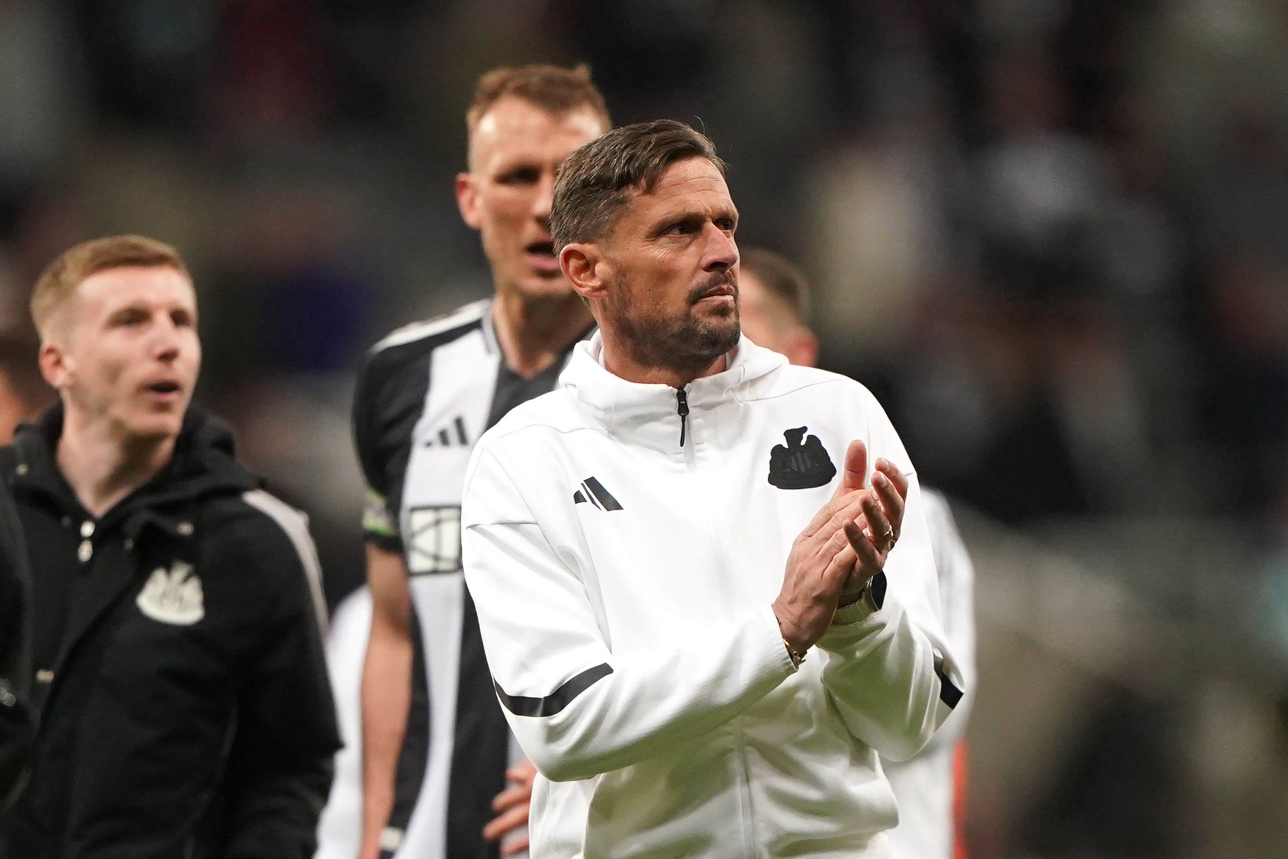 Stand-in Newcastle boss Jason Tindall has told Eddie Howe to just concentrate on his recovery (Owen Humphreys/PA)