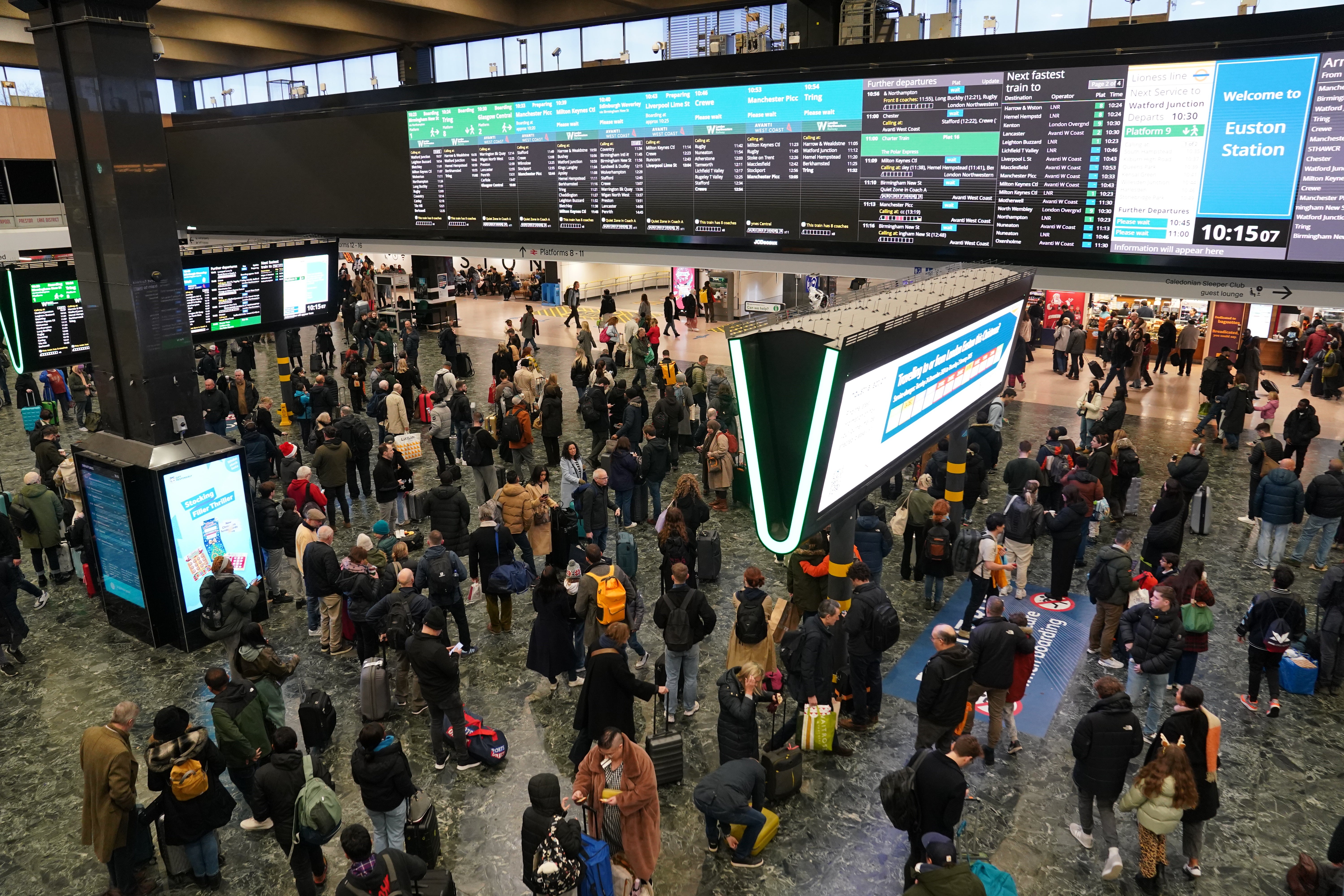 Services at London Euston will continue to be disrupted (Stefan Rousseau/PA)
