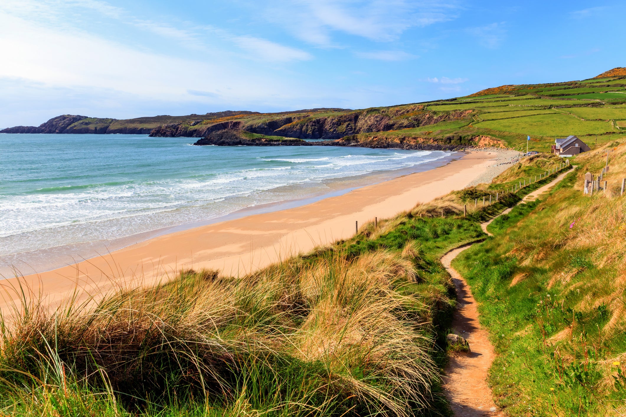 Families can walk beside impressive cliffs in Pembrokeshire