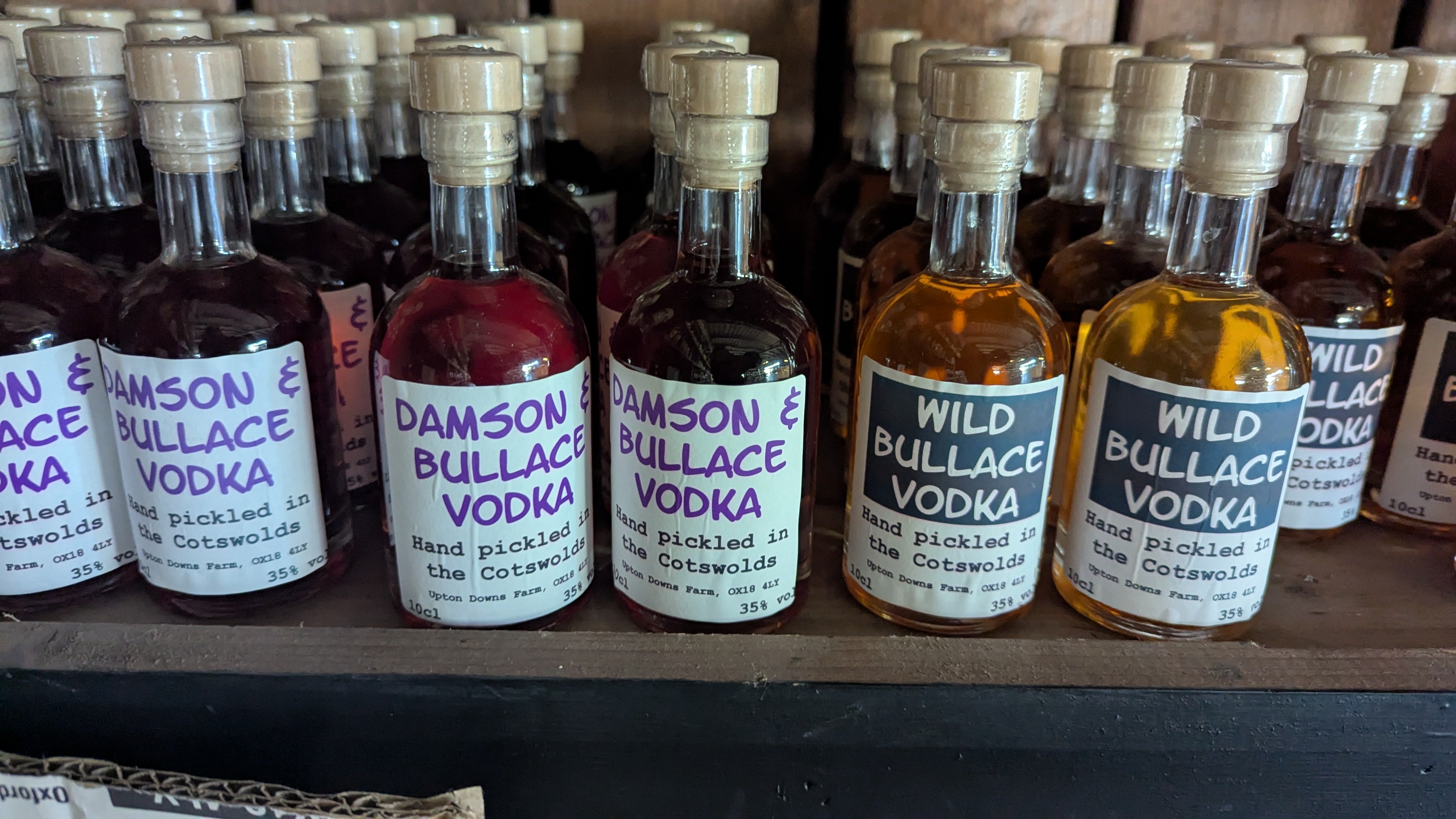 A glass of something stronger at Upton Smokery Farm Shop