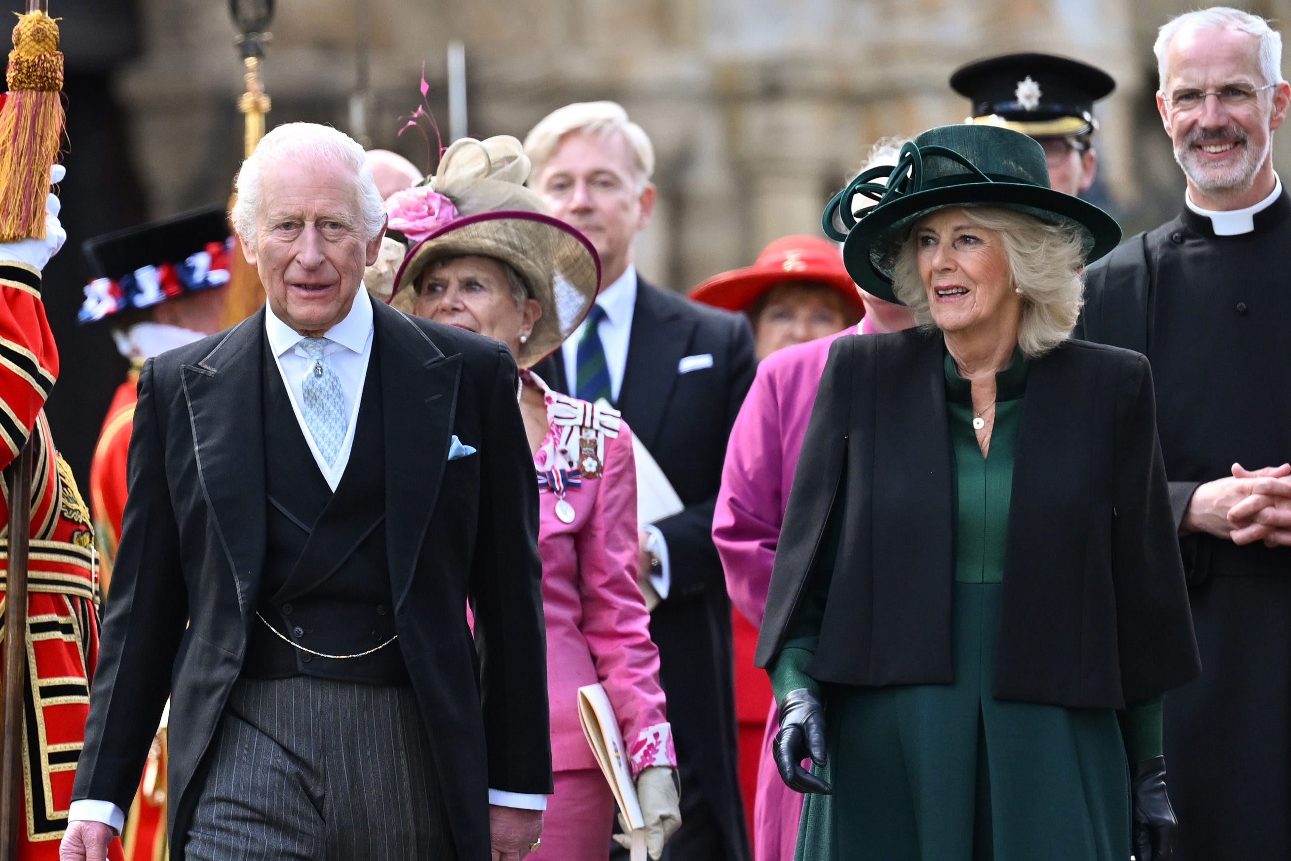 Charles and Camilla were in Durham for the traditional Maundy service (Anthony Devlin/PA)