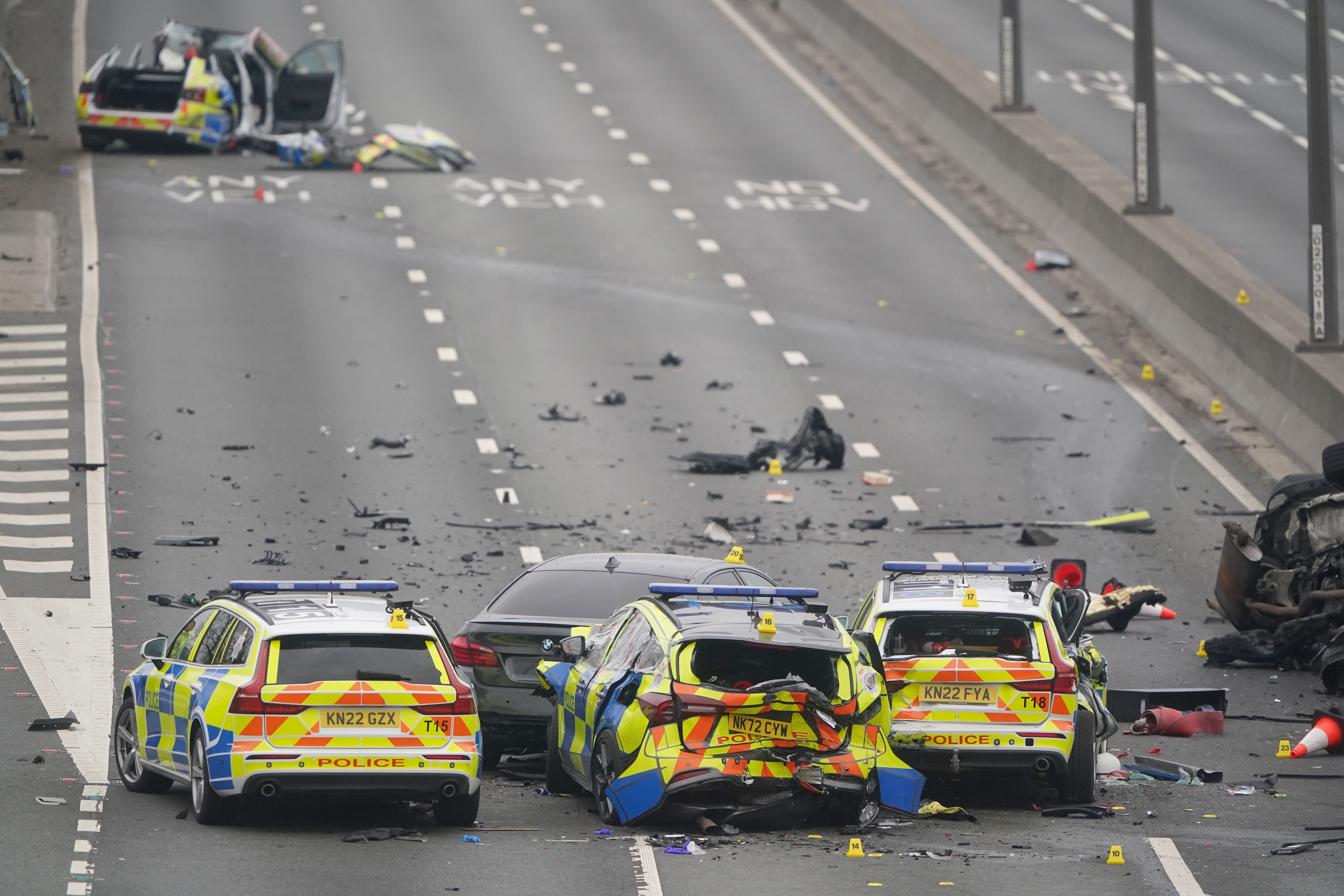 The scene on the A1 (Owen Humphreys/PA)