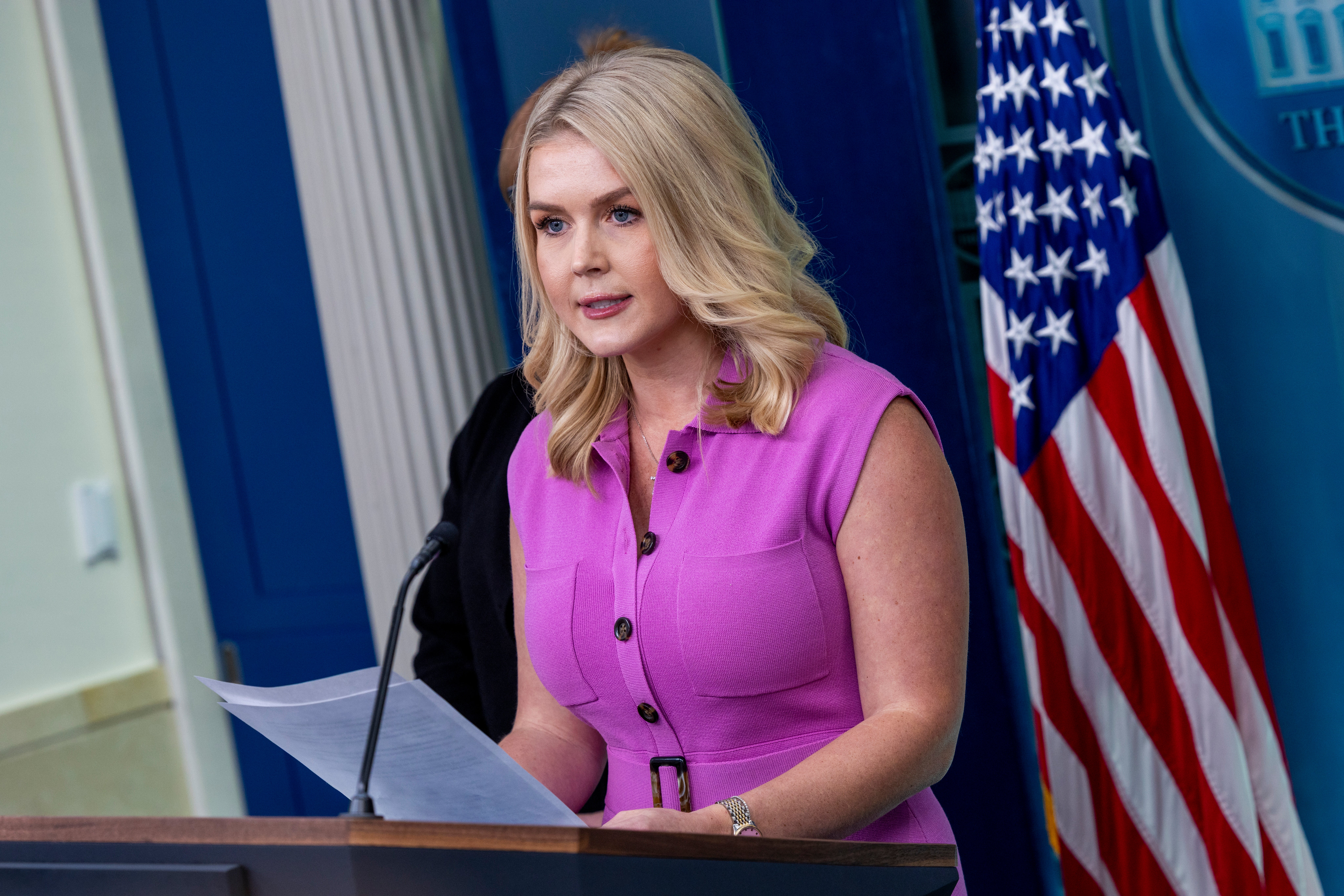 White House press secretary Karoline Leavitt blasted press coverage and Democratic officials that have criticized the administration’s removal of Kilmar Abrego Garcia