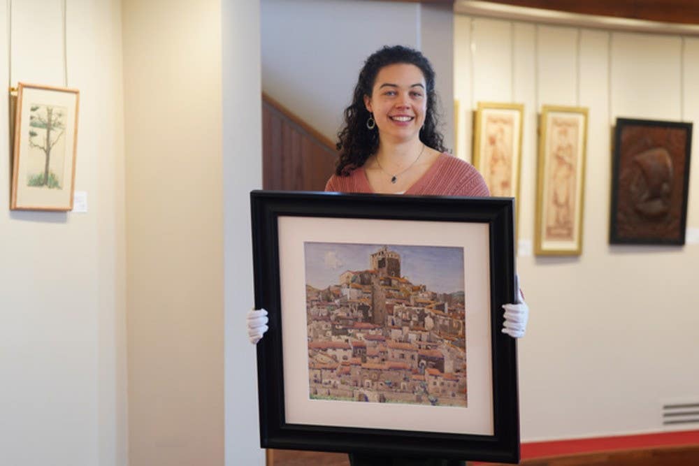 Associate specialist Ursula Goldsmith with works by Charles Rennie Mackintosh (Stewart Attwood/PA Wire).