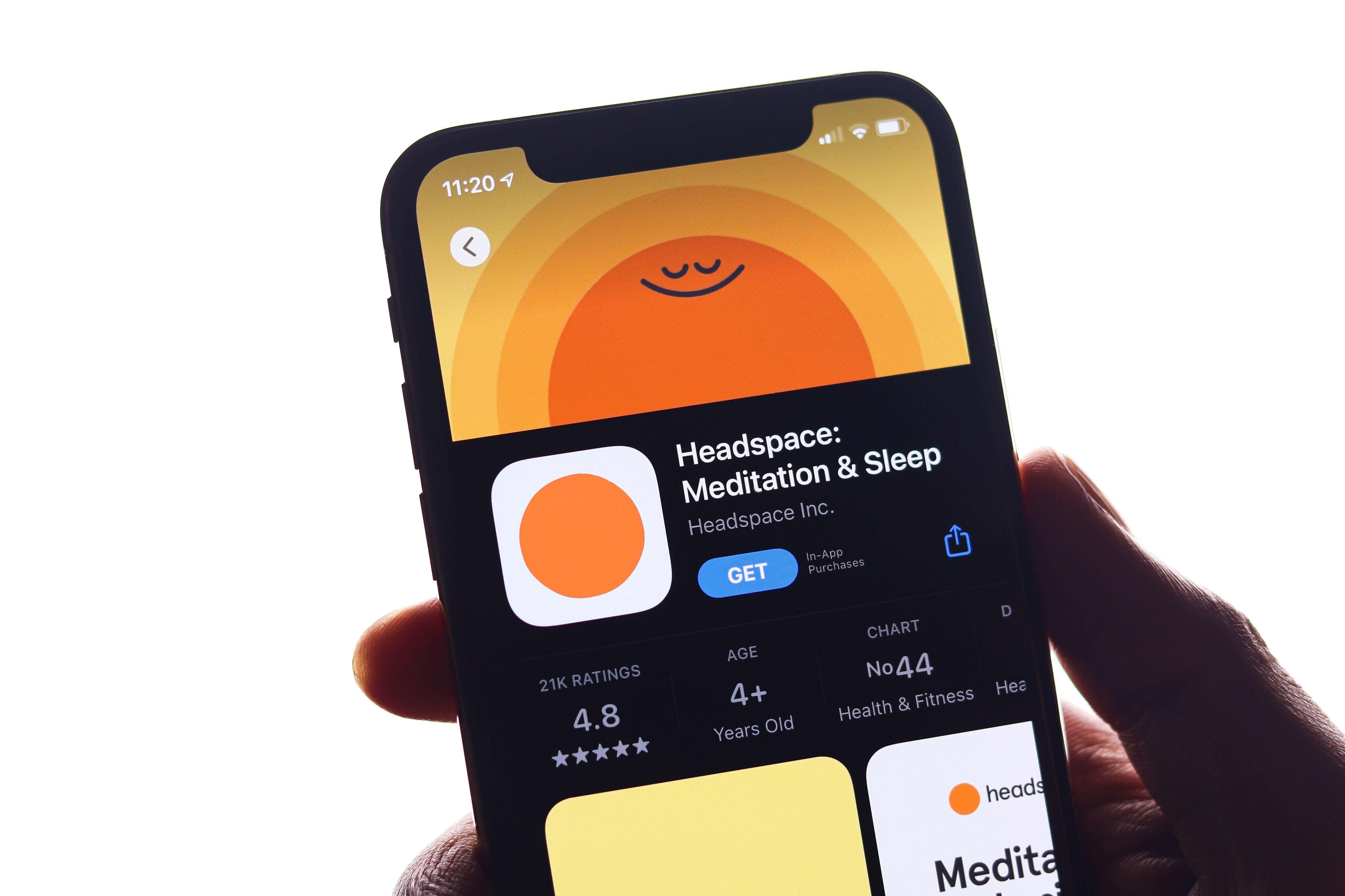Headspace logo on phone screen stock image. (Seemanta Dutta/Alamy/PA)