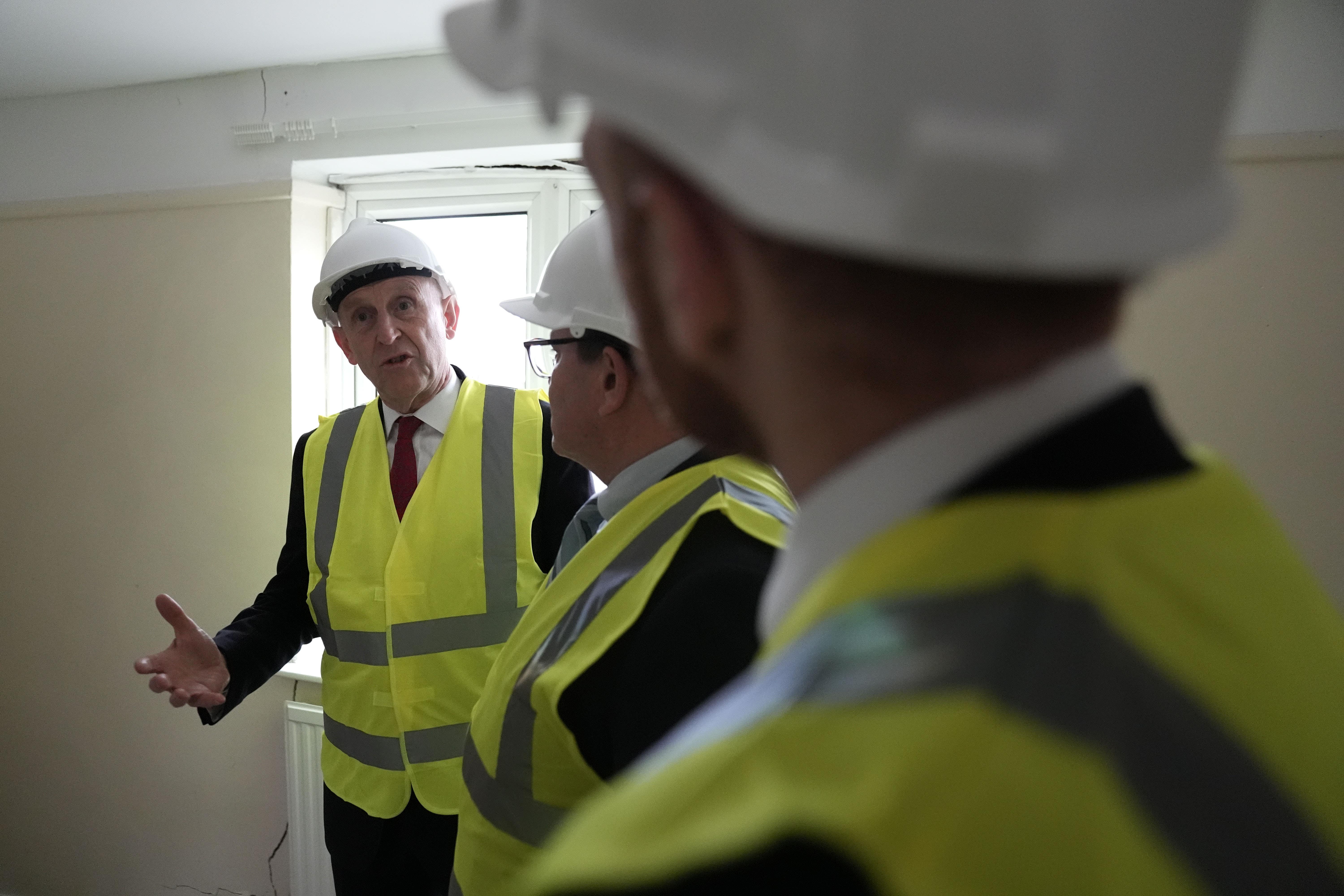 Defence Secretary John Healey during a visit to see military housing last year (Stefan Rousseau/PA)