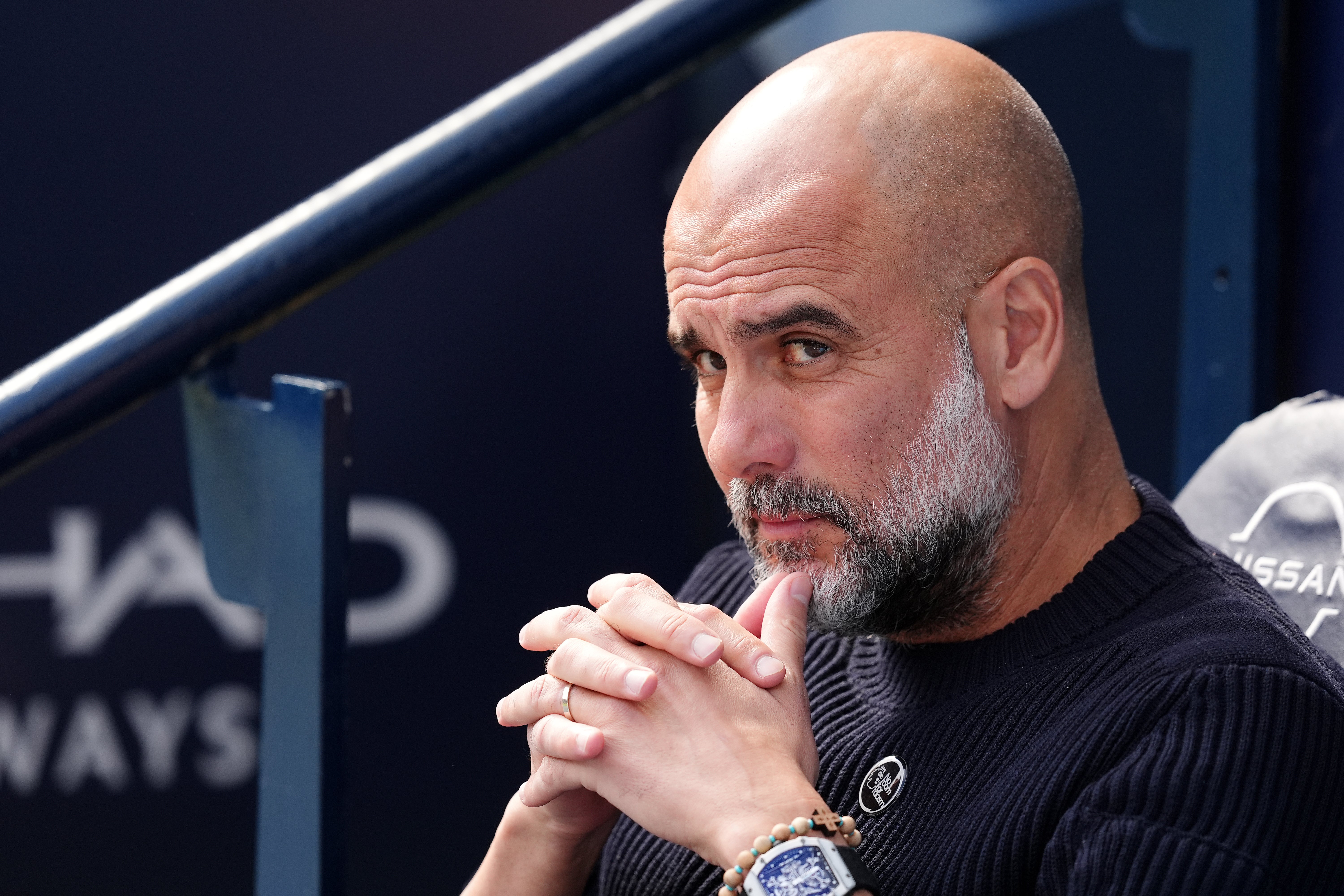 <p>Pep Guardiola could go trophyless for the first season since his debut campaign in the Premier League</p>