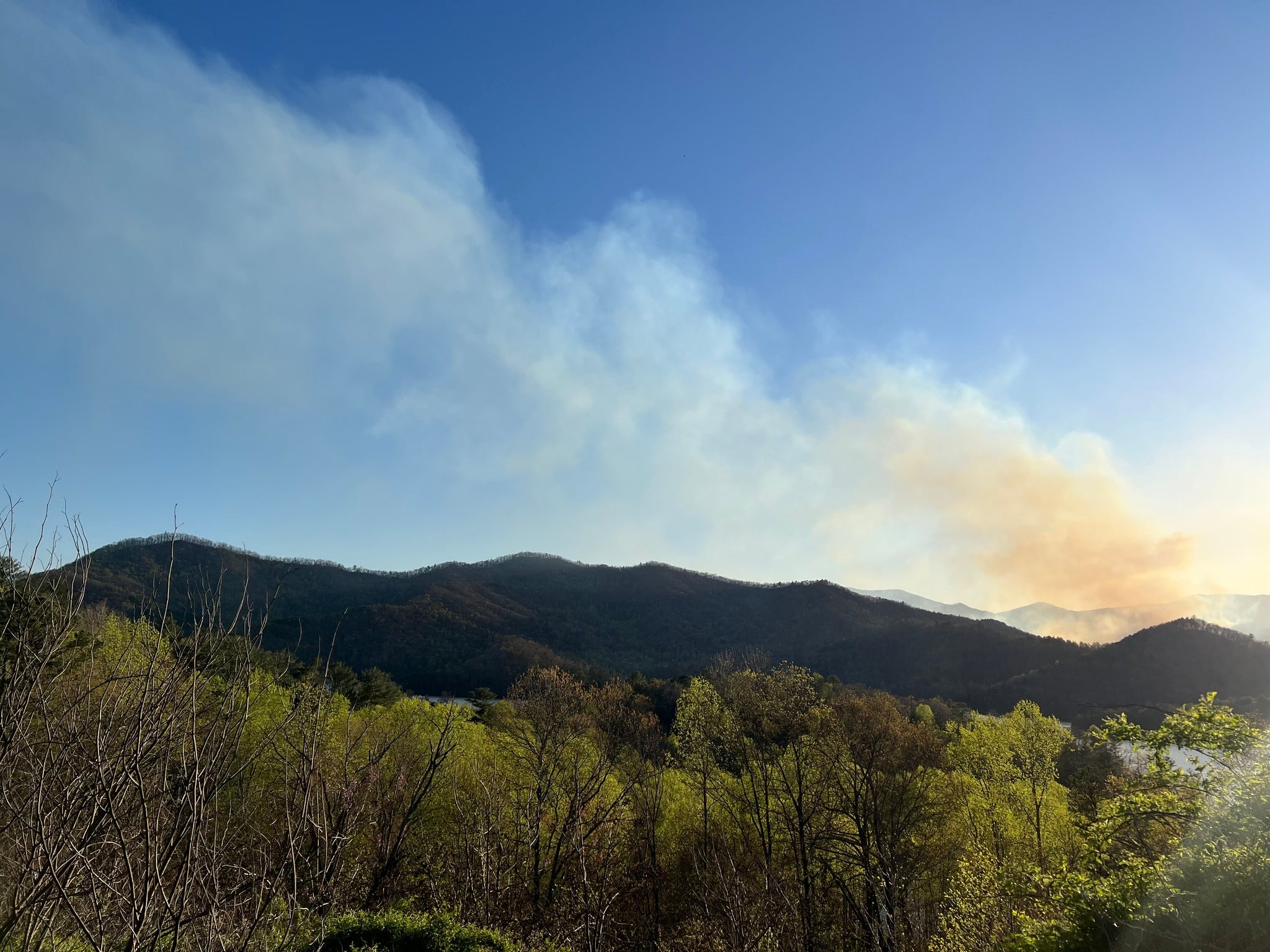 The slightly smaller Haoe fire was started by a lightning strike. The blaze is not contained