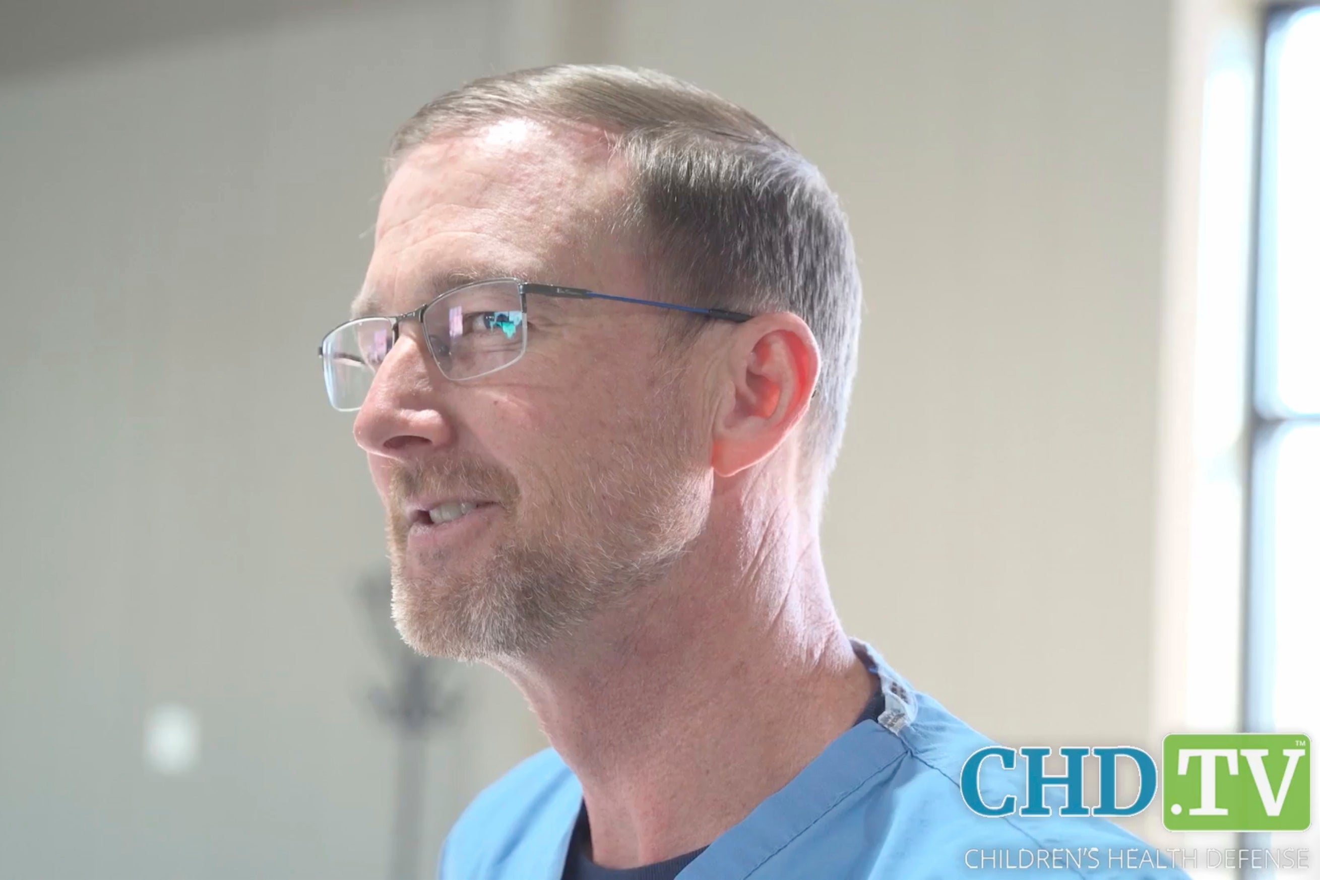 Dr. Ben Edwards with a measles rash on his face