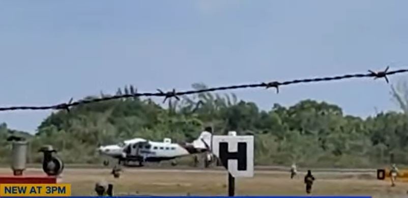 A US veteran was shot dead after he hijacked a small passenger plane and stabbed three people