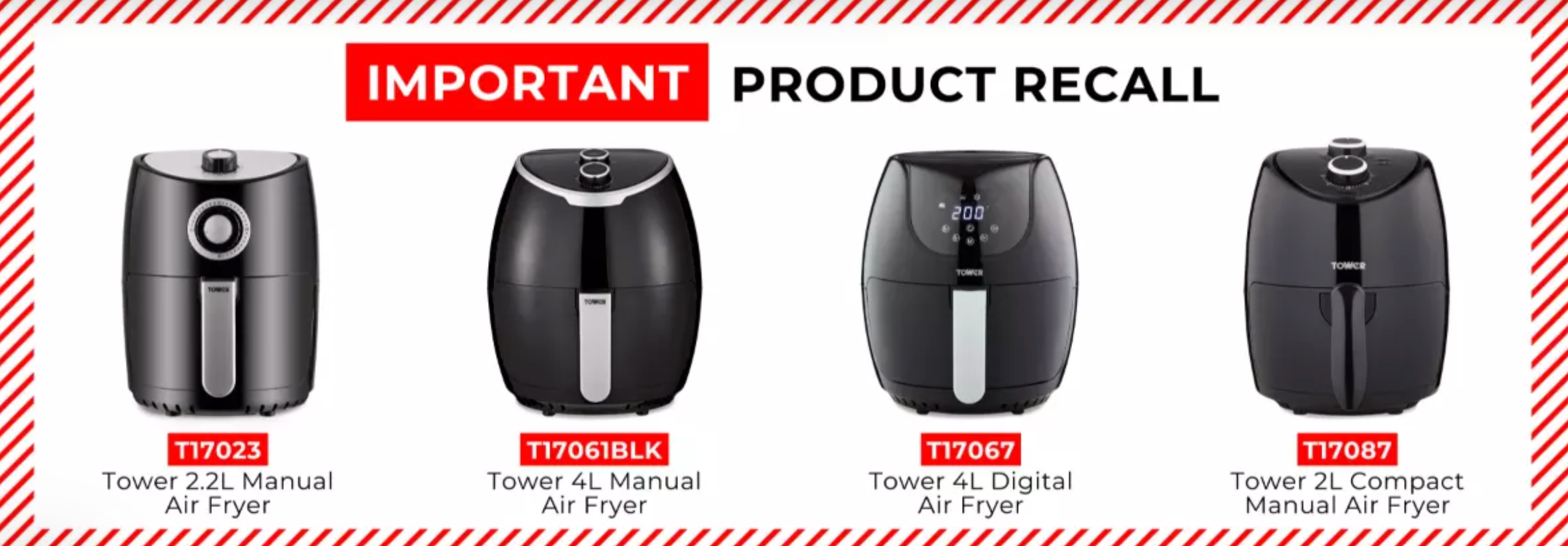 An urgent air fryer recall has been issued as consumers face the risk of fire