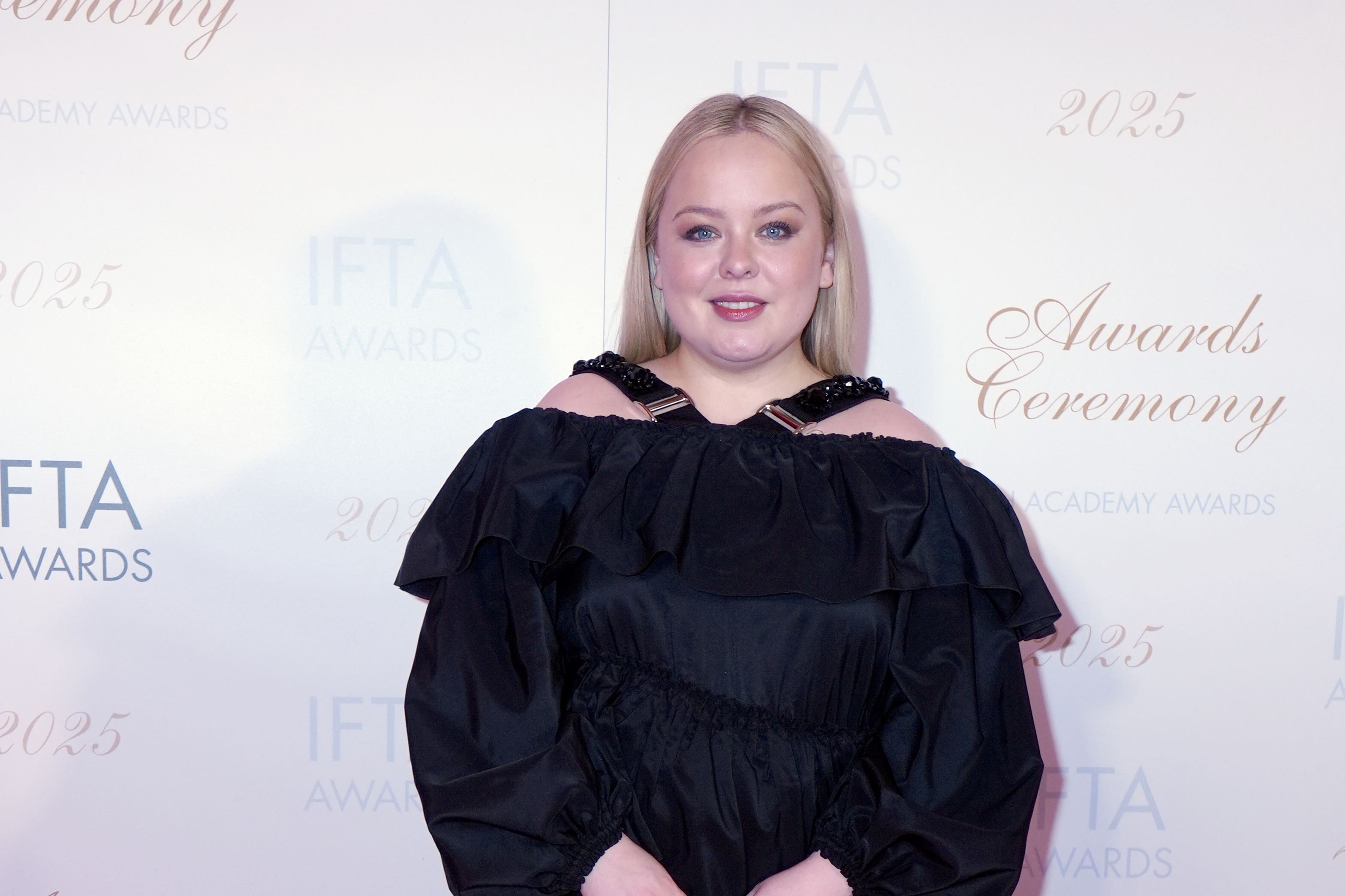 Nicola Coughlan attending the Irish Film and Television Academy (IFTA) Awards Ceremony at the Dublin Royal Convention Centre. (Brian Lawless/PA)
