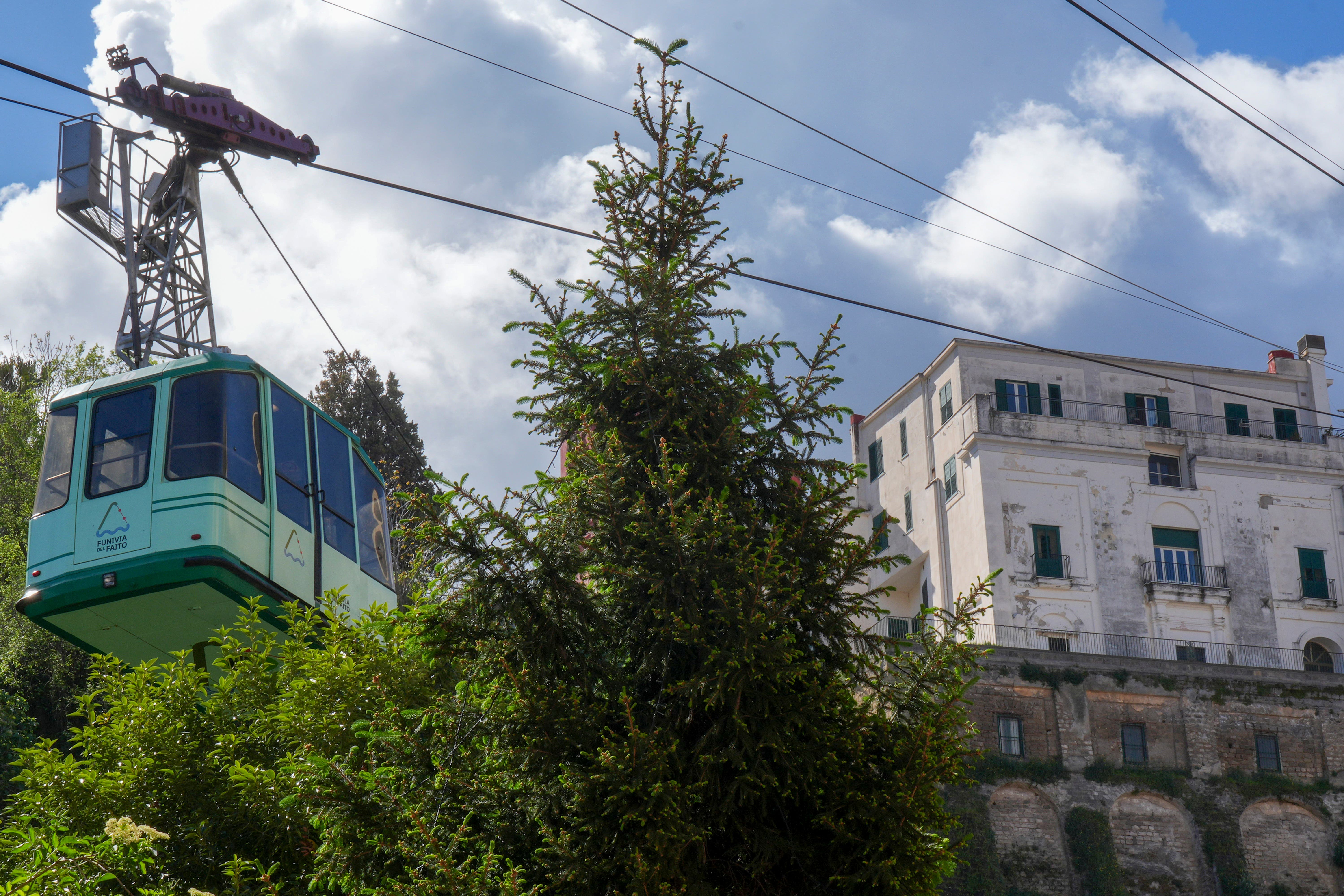 The cable car was close to the top of the Monte Faito ride (Salvatore Laporta/AP)