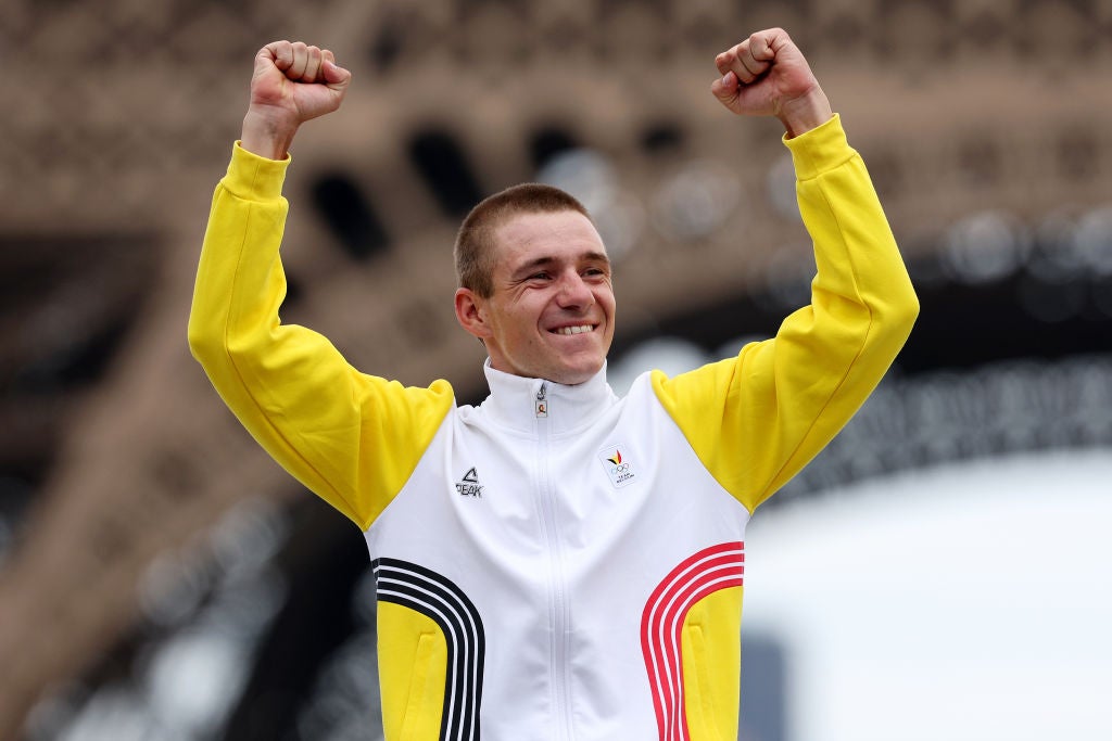 Remco Evenepoel won the Olympic men's road race in Paris last summer