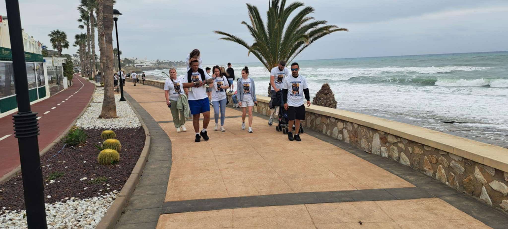 Mr Dryden's family held a memorial walk on the Costa Almeria the week of his birthday