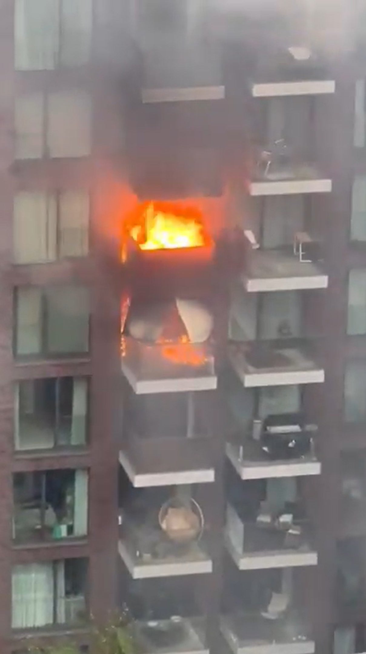 The fire took hold in a block of flats on Leman Street in Aldgate, east London