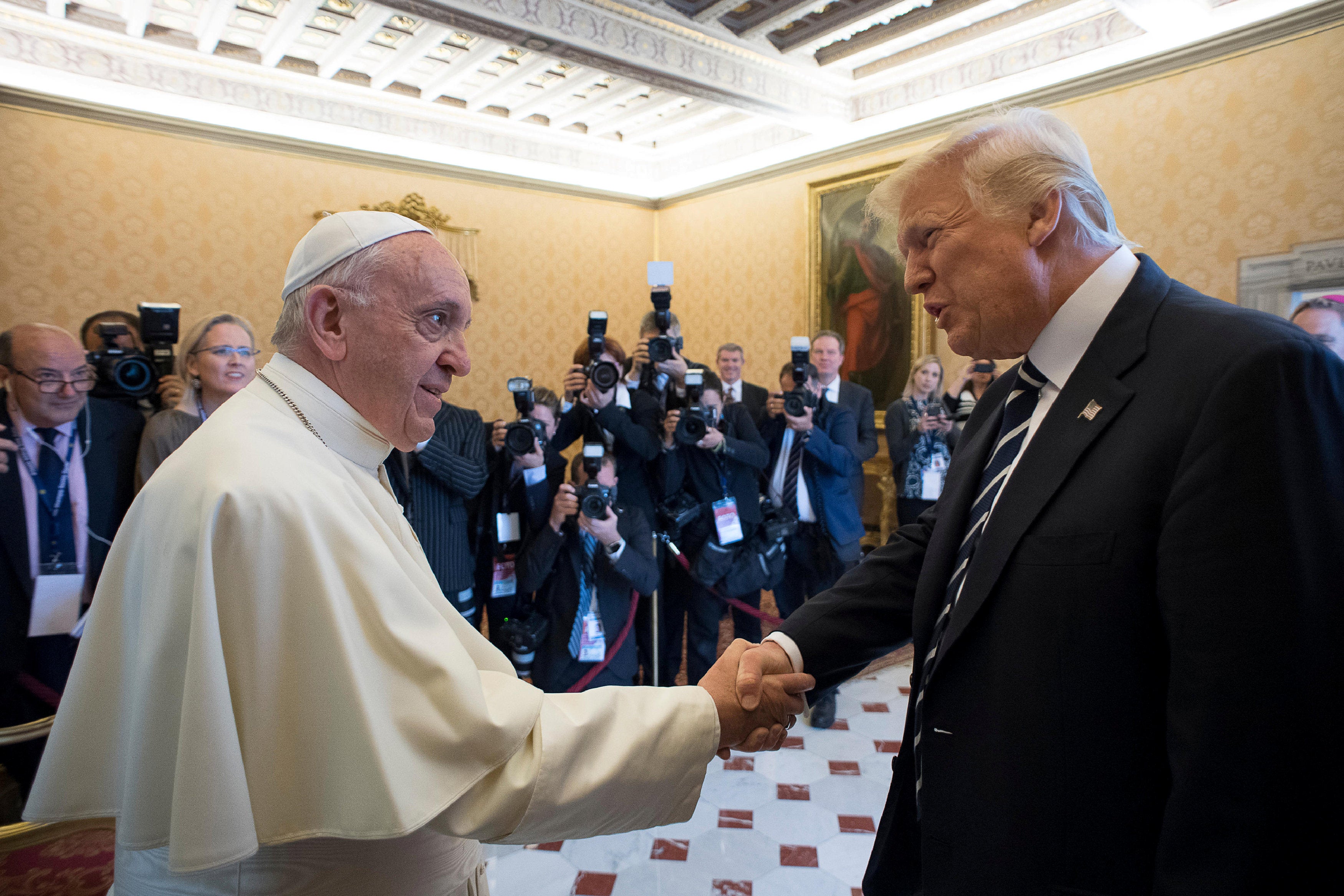 Trump made an official visit to the Vatican in May 2017, a year after he attacked Pope Francis for condemning his immigration policies