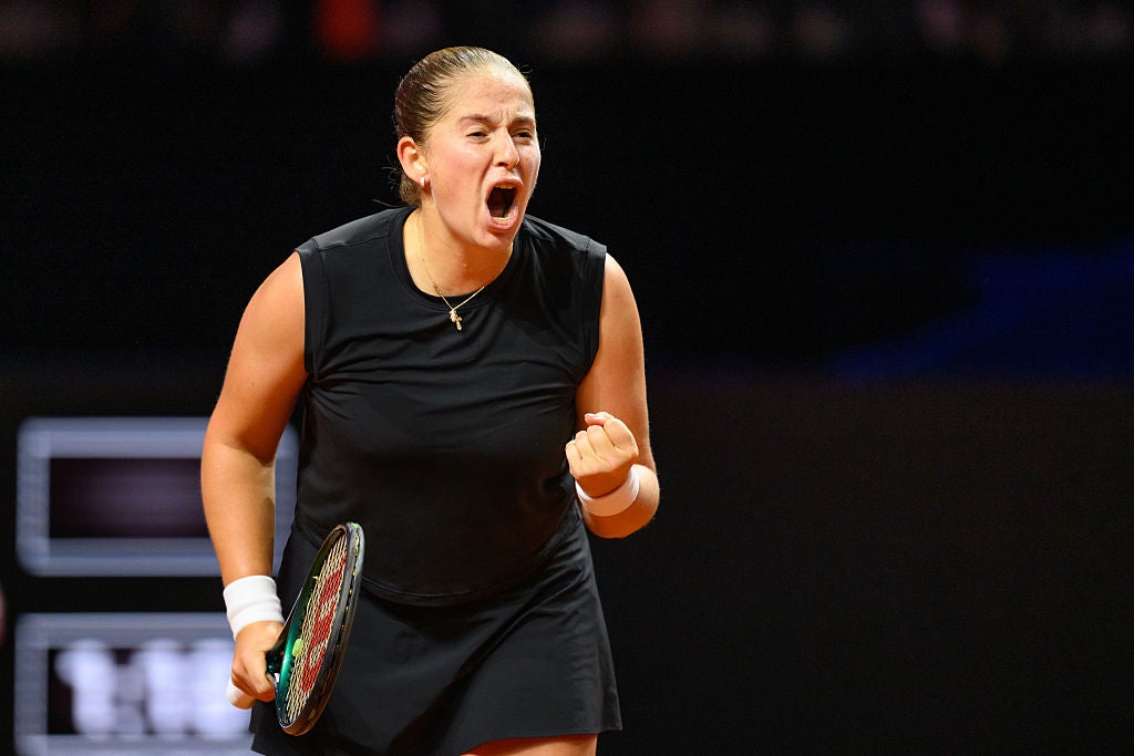 Jelena Ostapenko of Latvia beat the Belarusian Aryna Sabalenka in Stuttgart, Germany