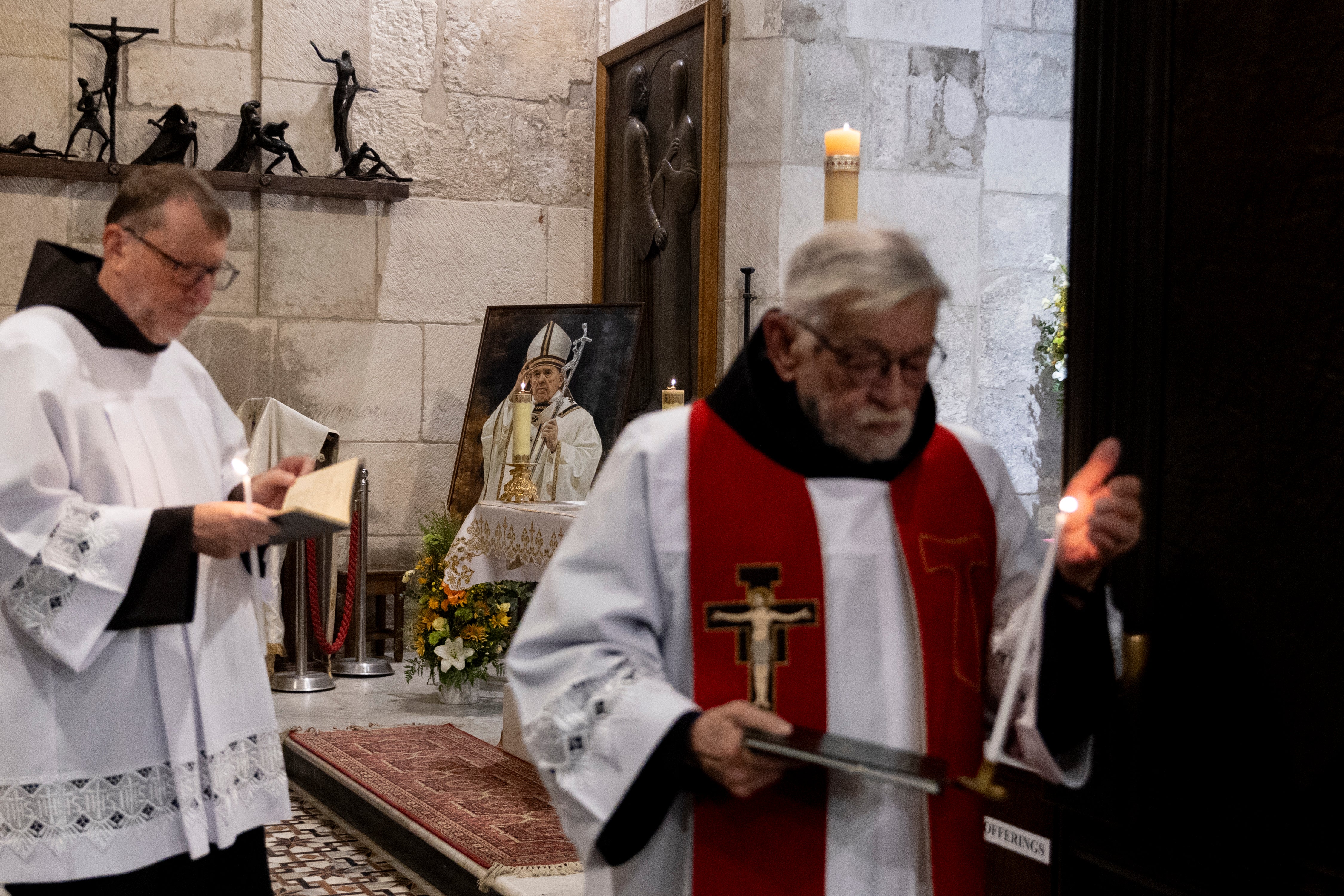 Mass held for Pope Francis in Jerusalem on Monday