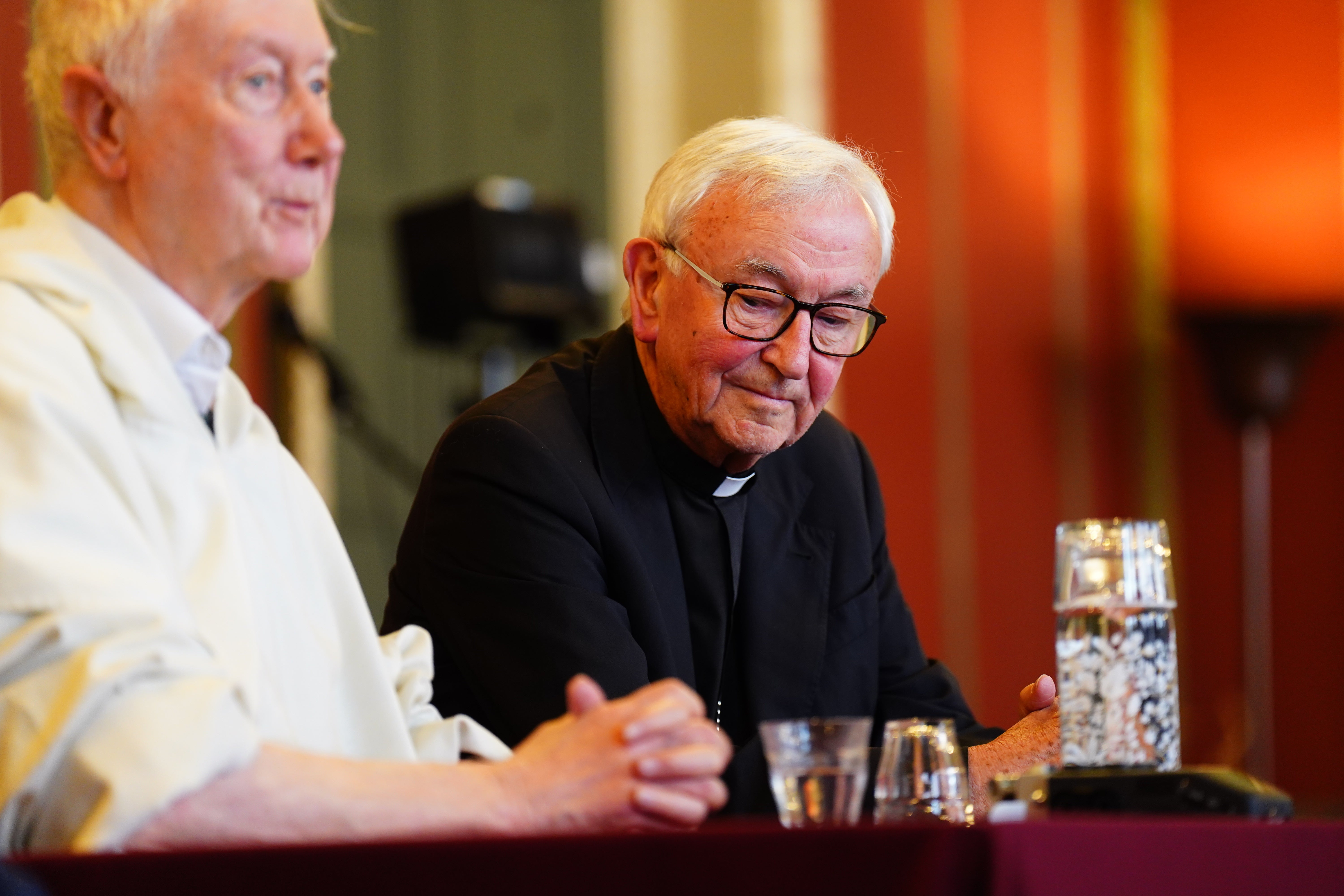 Cardinal Timothy Radcliffe (left) and Cardinal Vincent Nichols are both thought to be travelling to Rome (James Manning/PA)