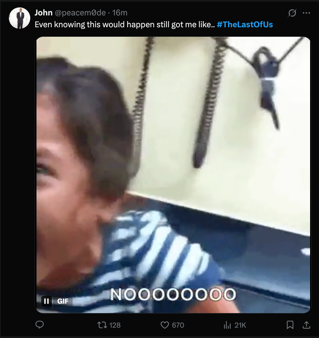 The Last of Us reaction on X