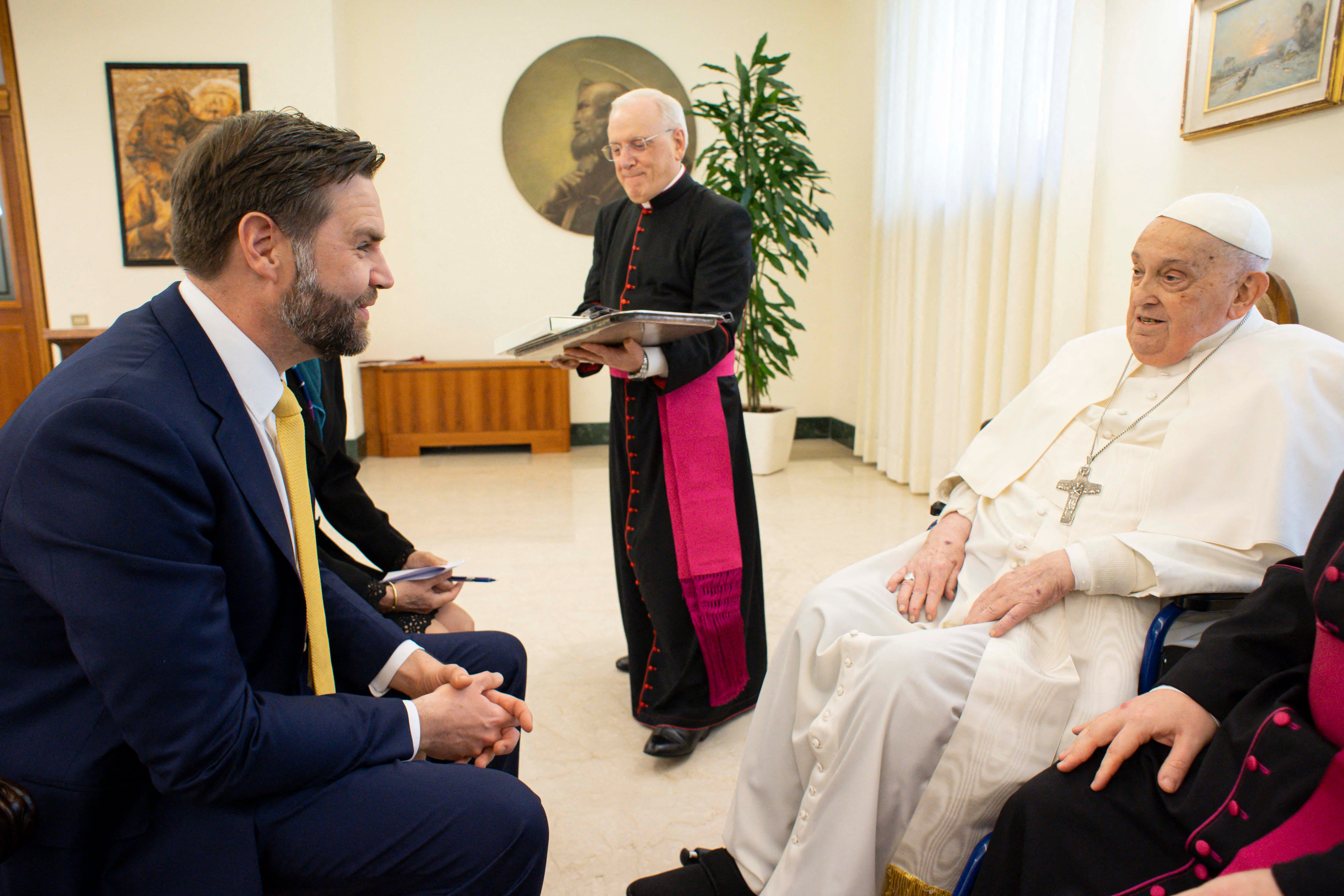 Pope Francis meeting with US Vice President JD Vance in the Vatican on Easter Sunday
