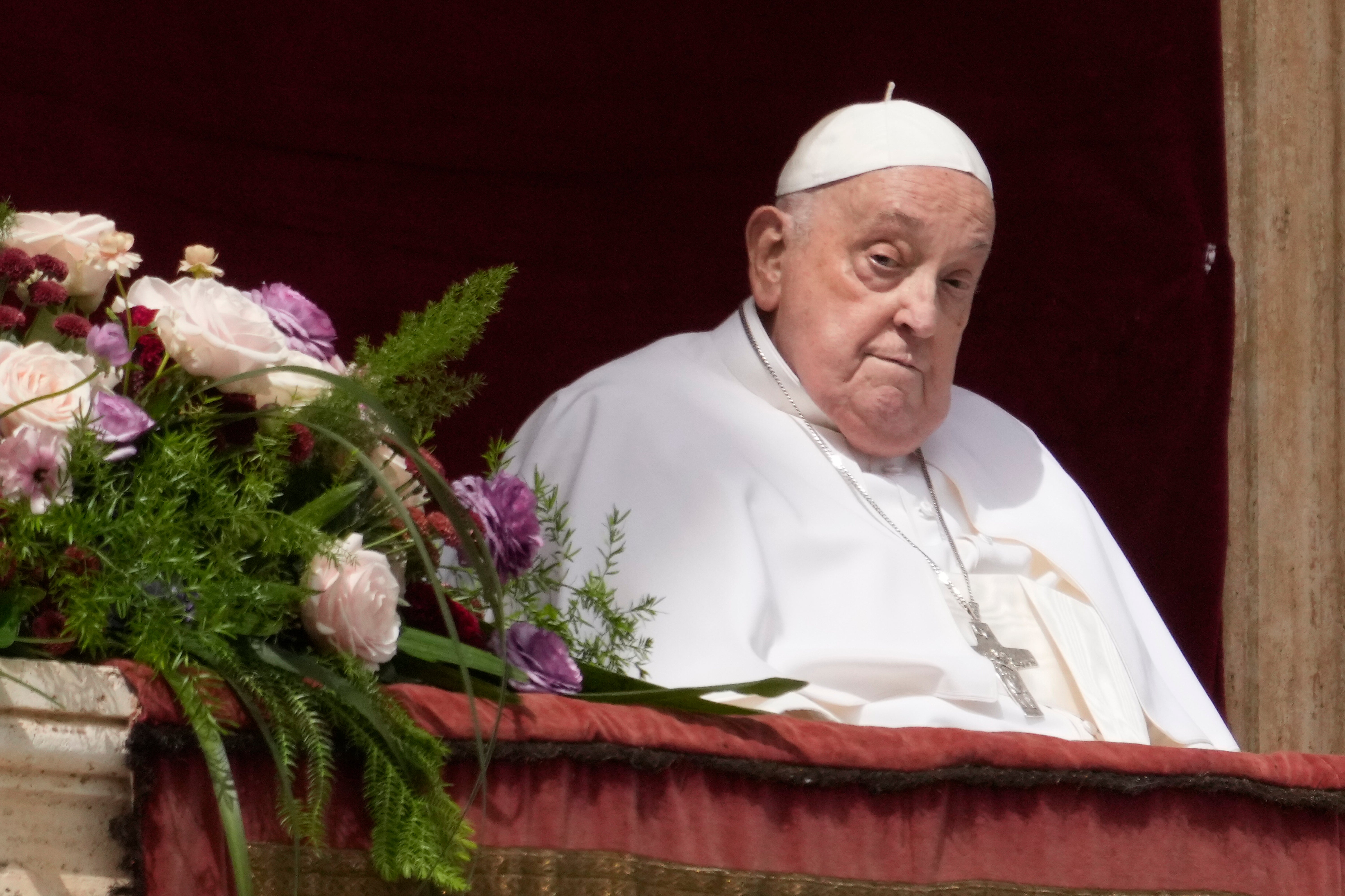 Pope Francis at the end of the Easter mass in St. Peter's Square