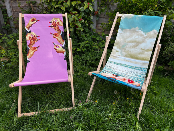 Seletti deckchair, lipstick pink