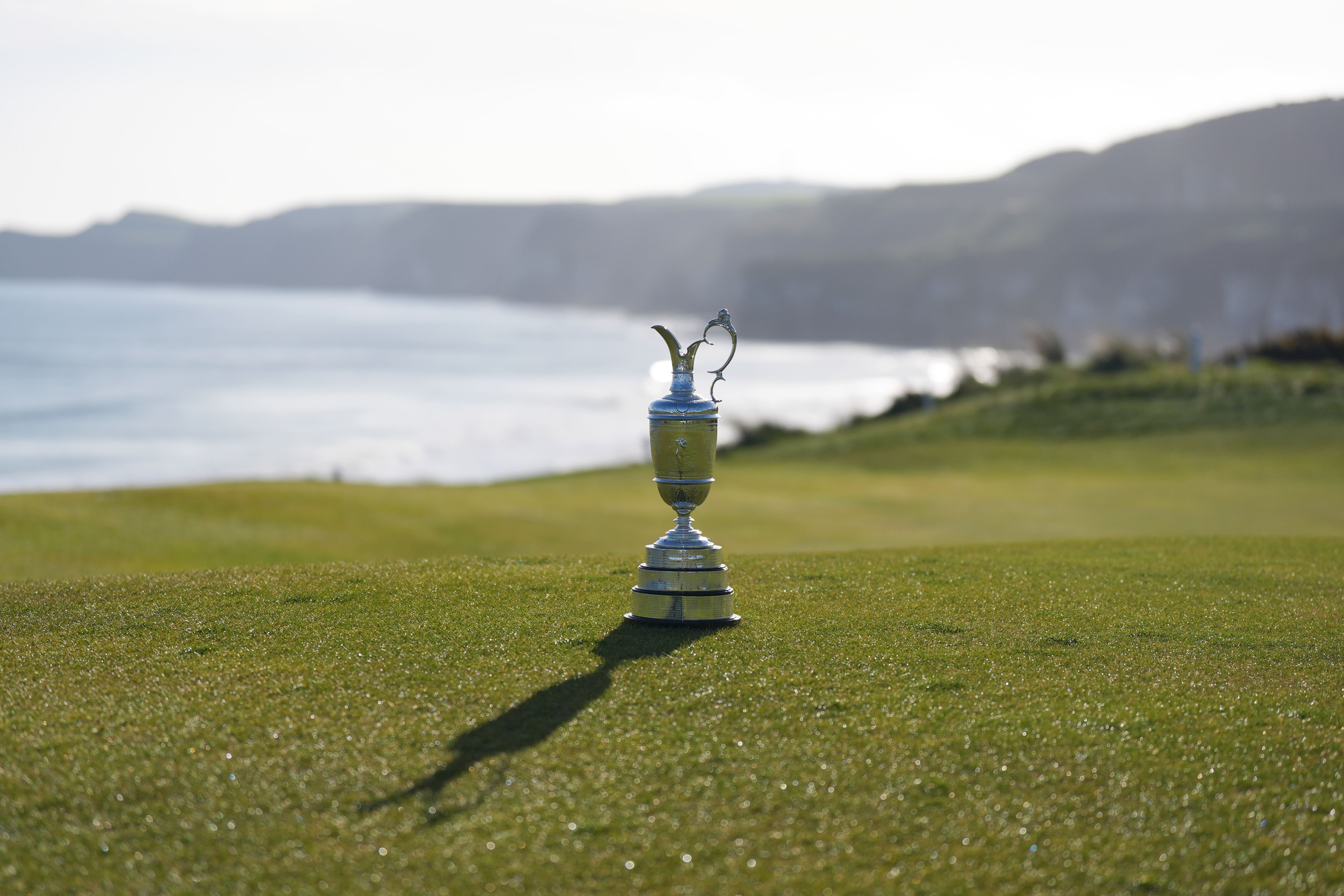 The Claret Jug on the fifth green during the media day at Royal Portrush Golf Club, Northern Ireland (Niall Carson/PA)