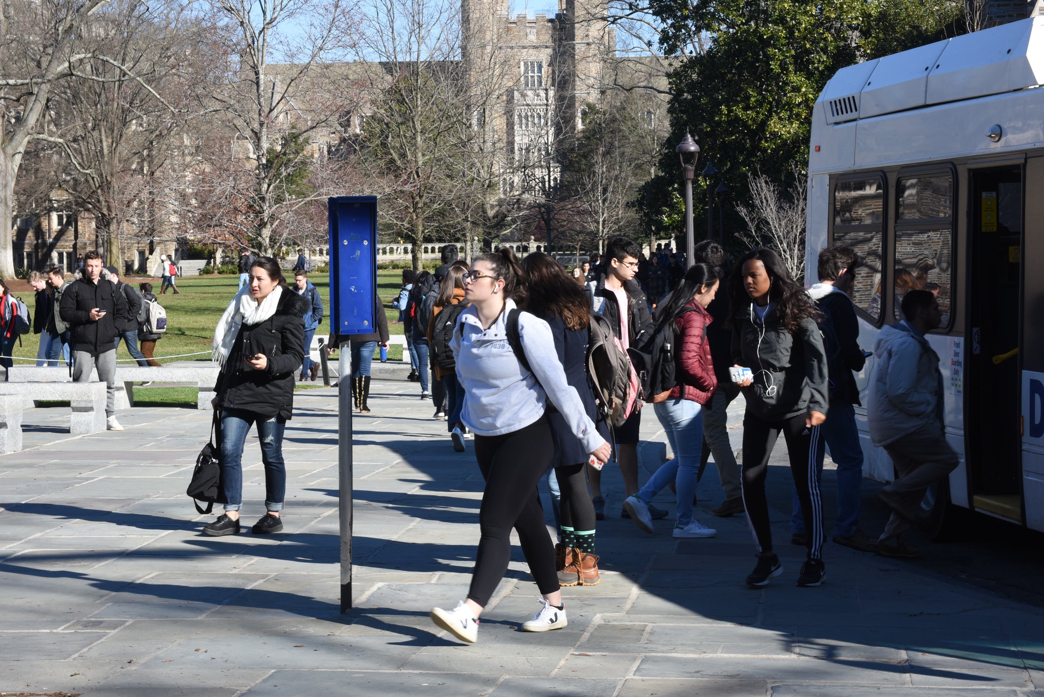 Students on campus at Duke University, the school is under pressure to cut ties with a Chinese university from Republicans