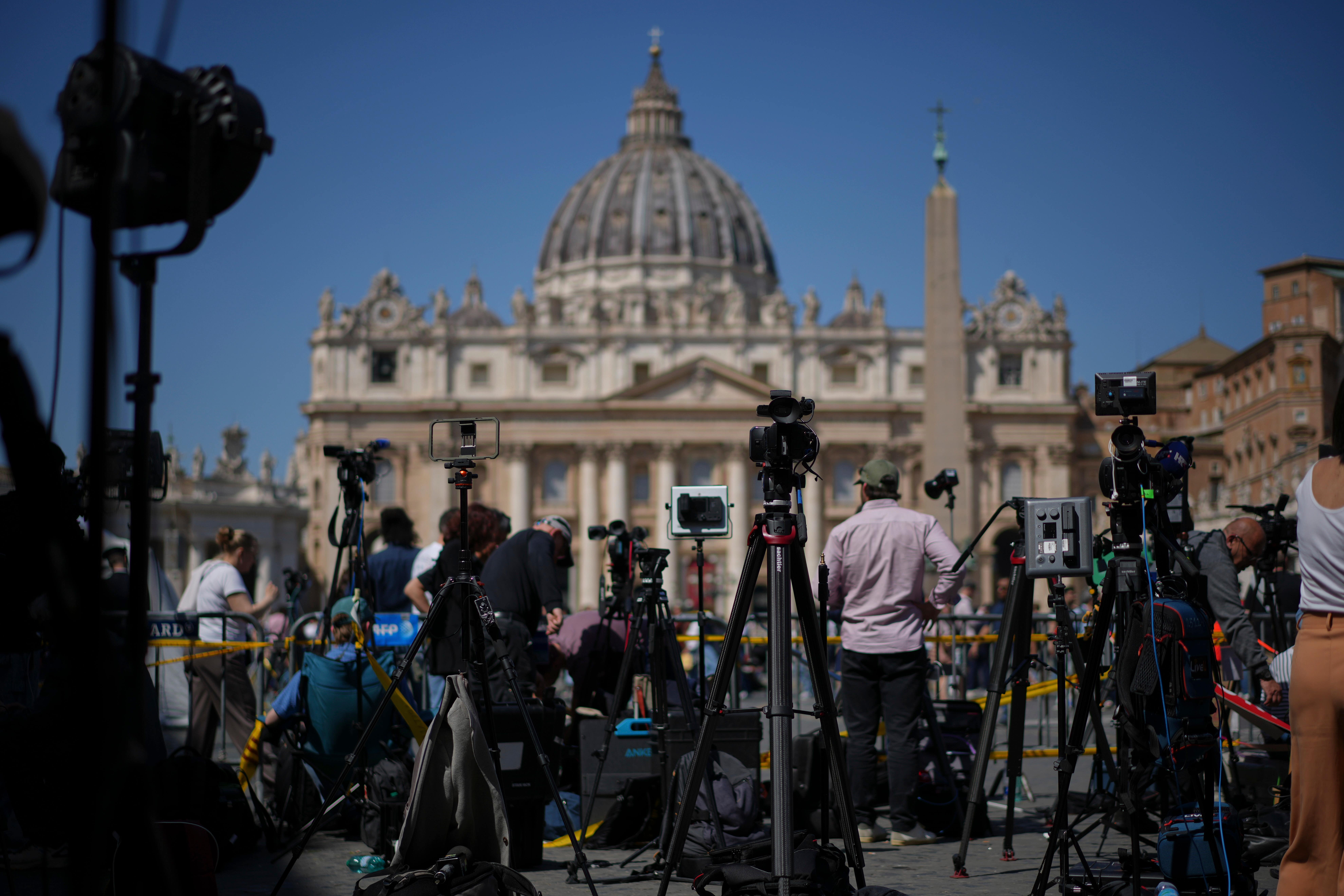 The Pope’s funeral will take place outdoors in St Peter’s Square (Andrew Medichini/AP)