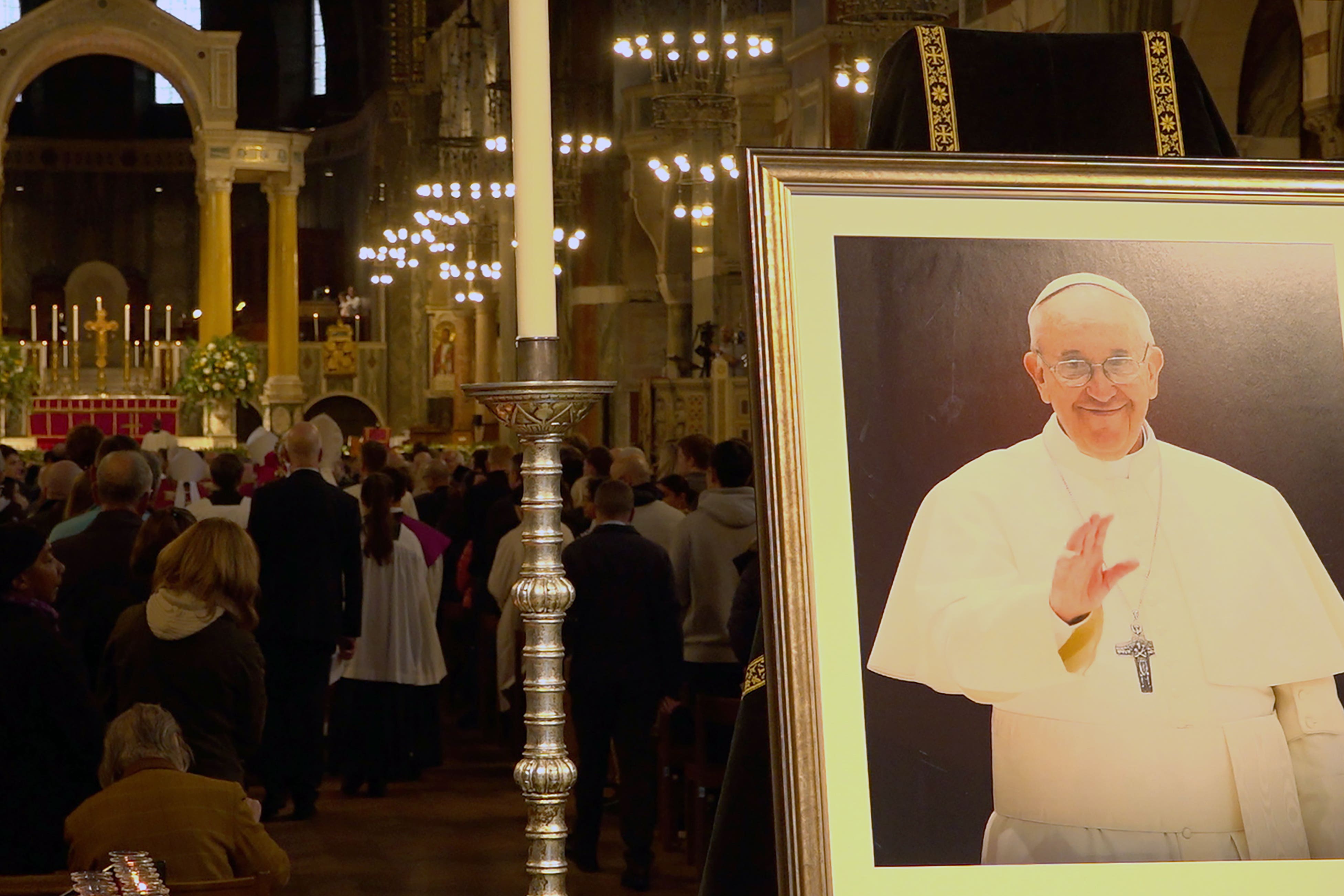 Mourners paid their respects at Westminster Cathedral earlier this week (PA)