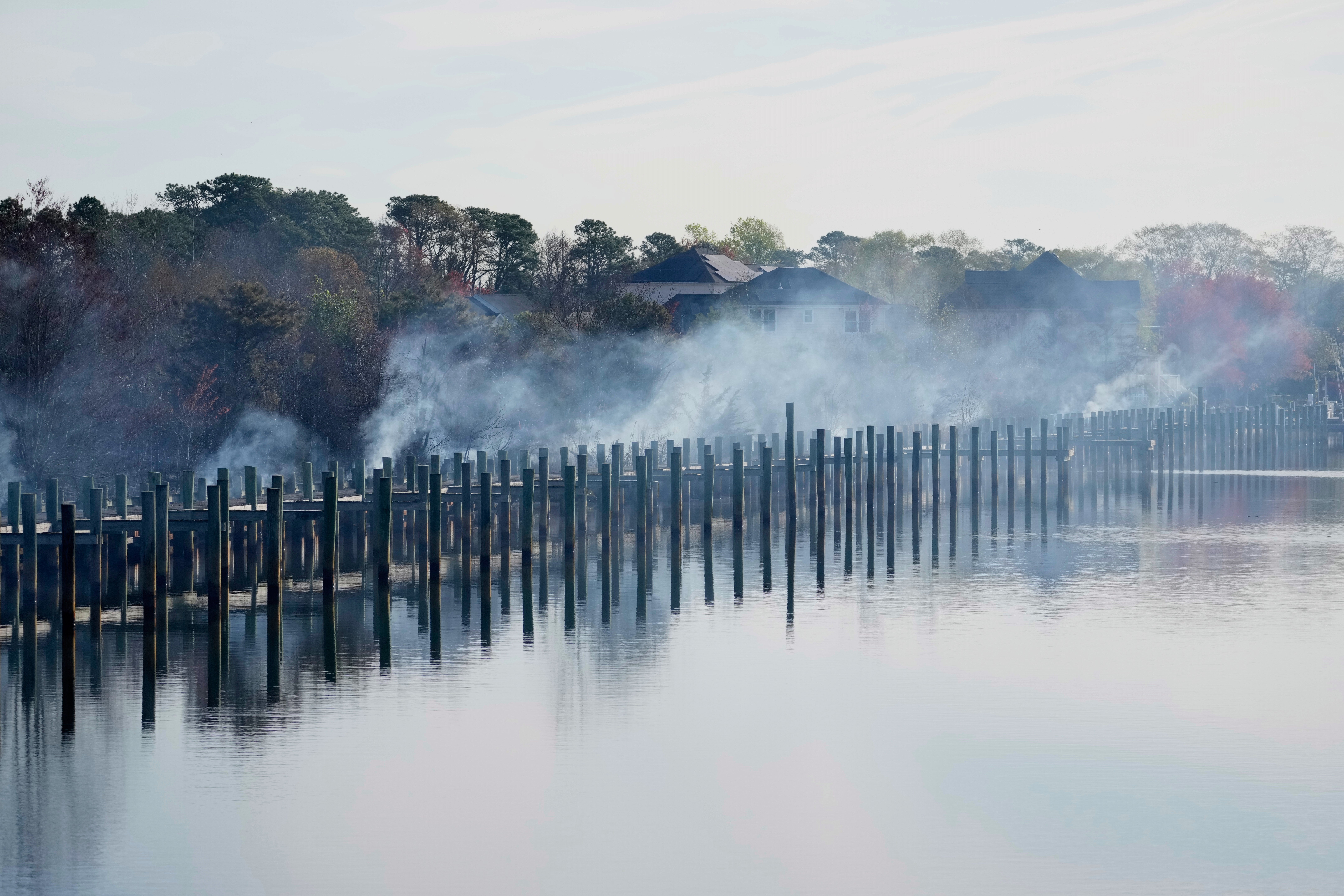 Smoke from the blaze is expected to blow across towards New York City.