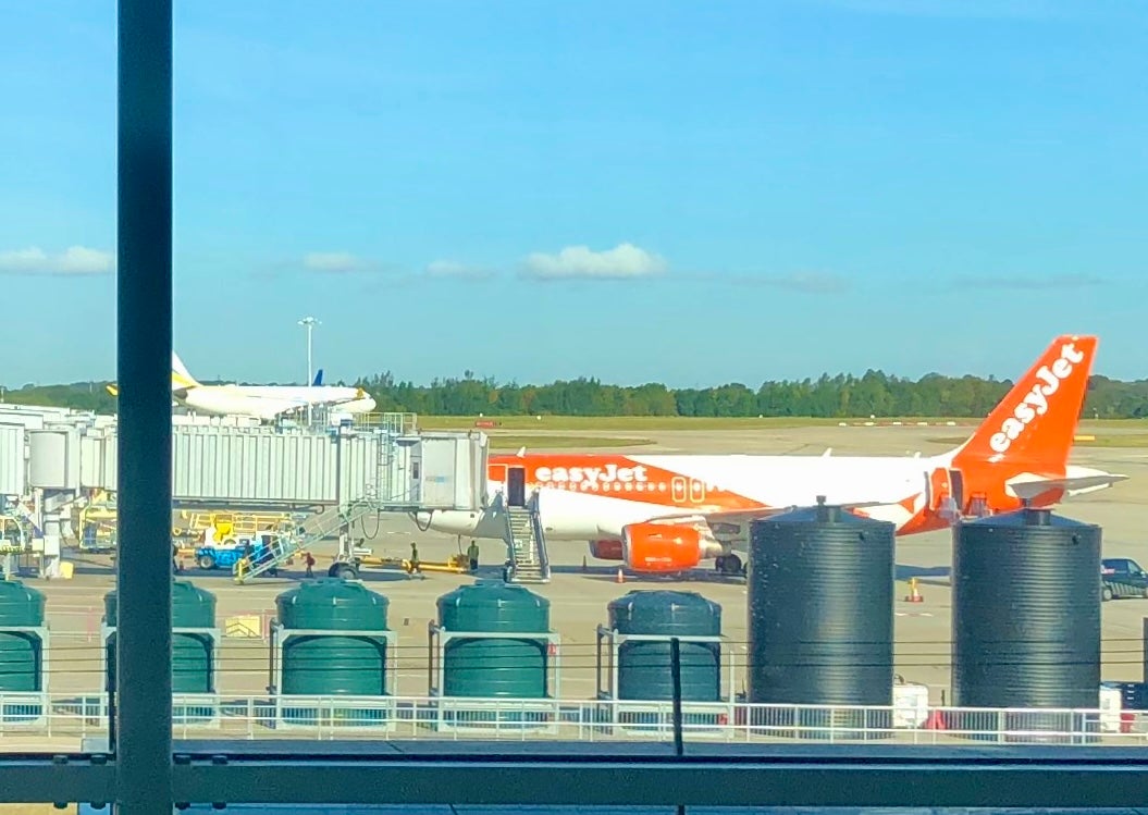 Orange alert: easyJet Airbus A319 at London Stansted airport