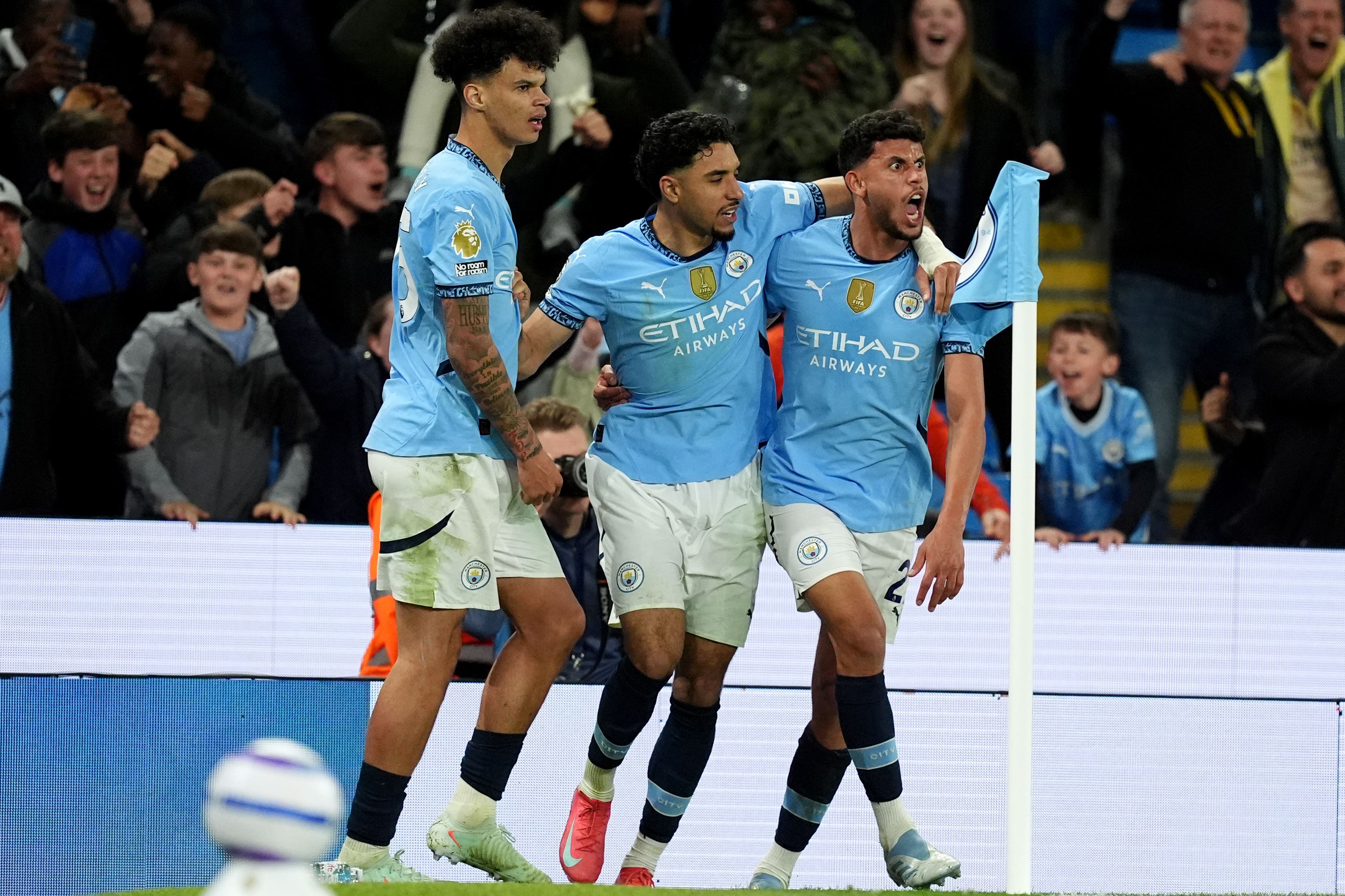 Matheus Nunes (right) scored Man City’s winner against Aston Villa (Martin Rickett/PA)