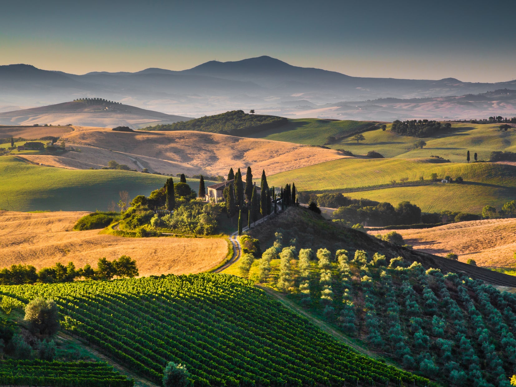 Tuscany is famous for its rolling green hills