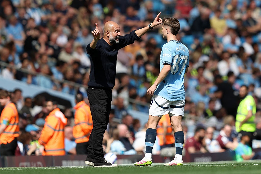 Guardiola has sent his wingers further forward, with twin No 10s playing centrally